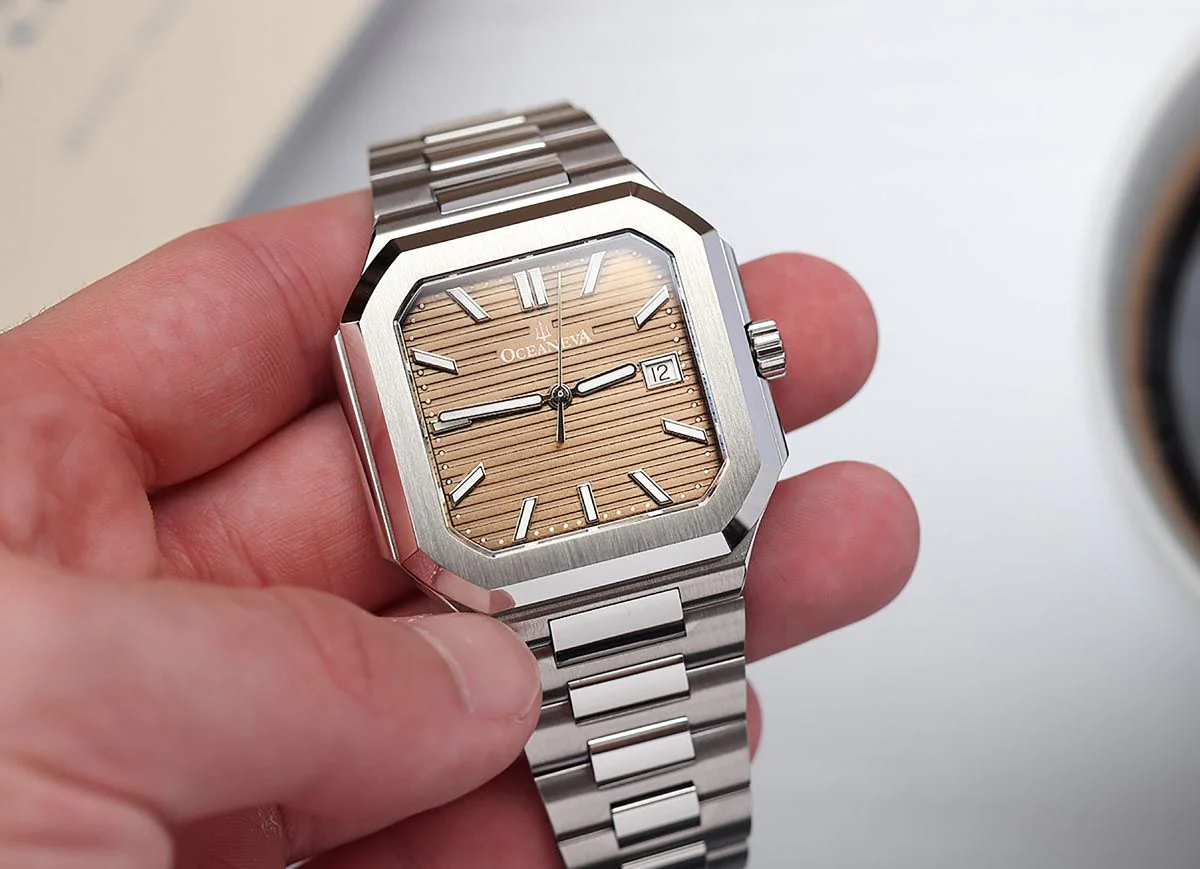 Tenuis Automatic Silver Bezel|Salmon Dial Watch - Image 4