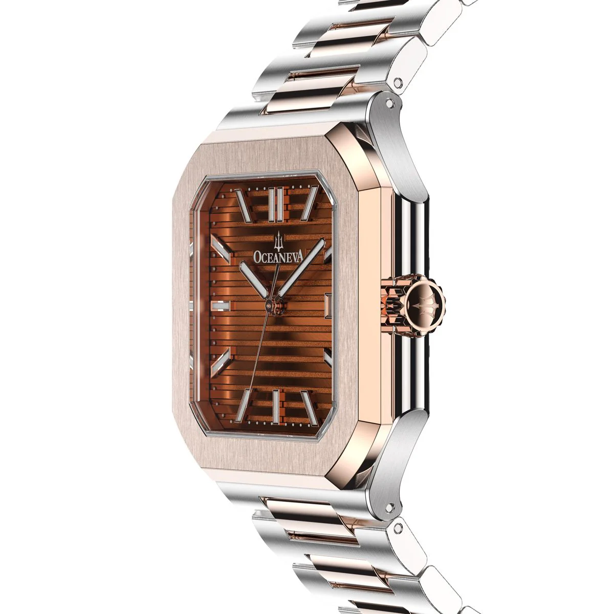 Tenuis Ultra-Thin Swiss Movement Automatic Rose Gold Bezel |Brown Dial - Image 4