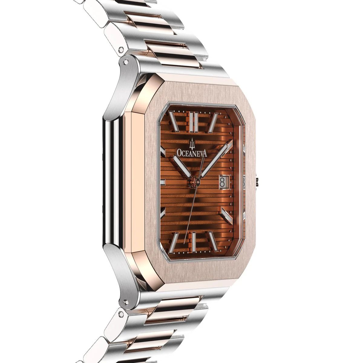 Tenuis Ultra-Thin Swiss Movement Automatic Rose Gold Bezel |Brown Dial - Image 7