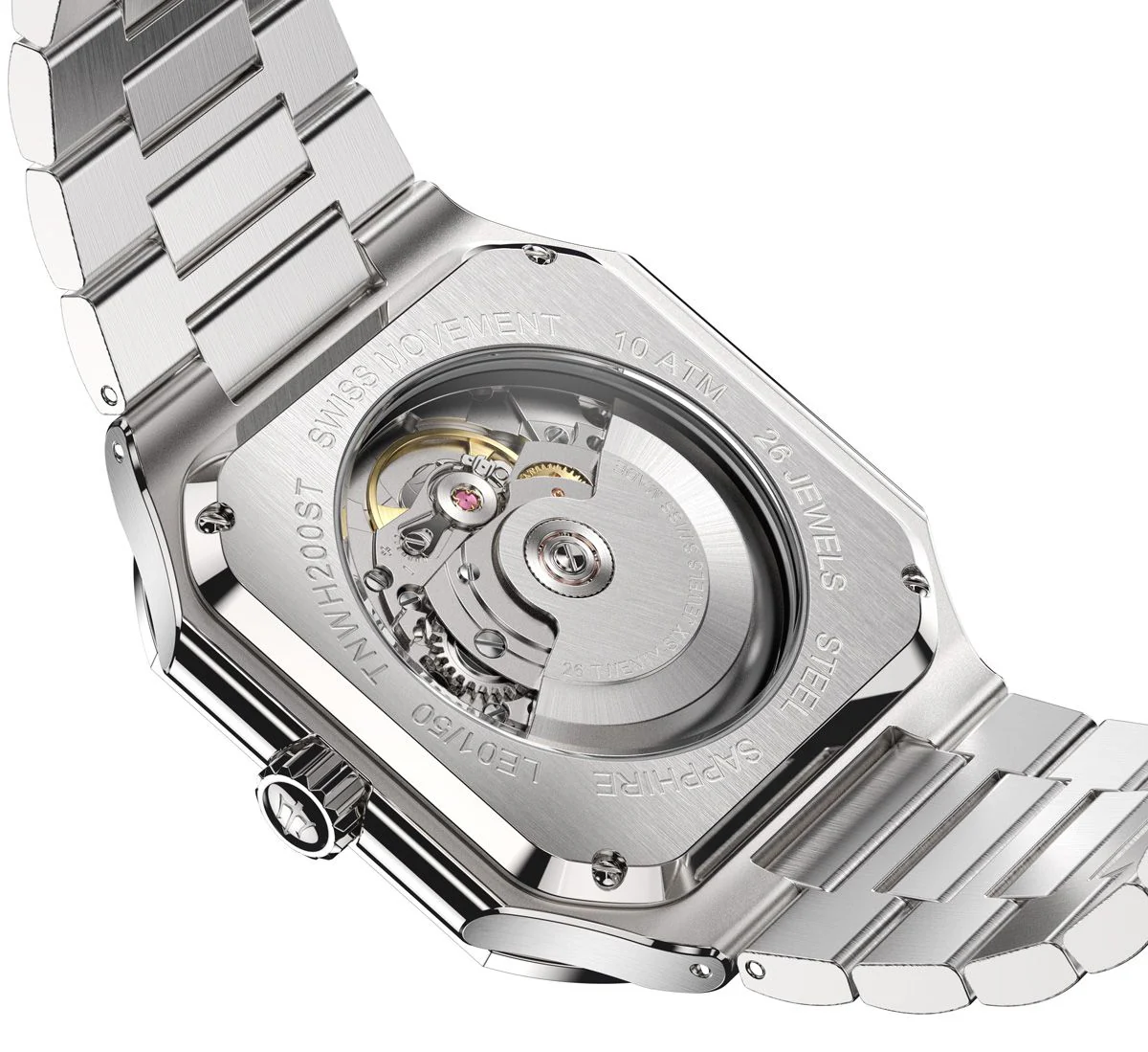 Tenuis Ultra-Thin Swiss Movement Automatic Watch Silver Bezel| Silver, sunray Dial - Image 3