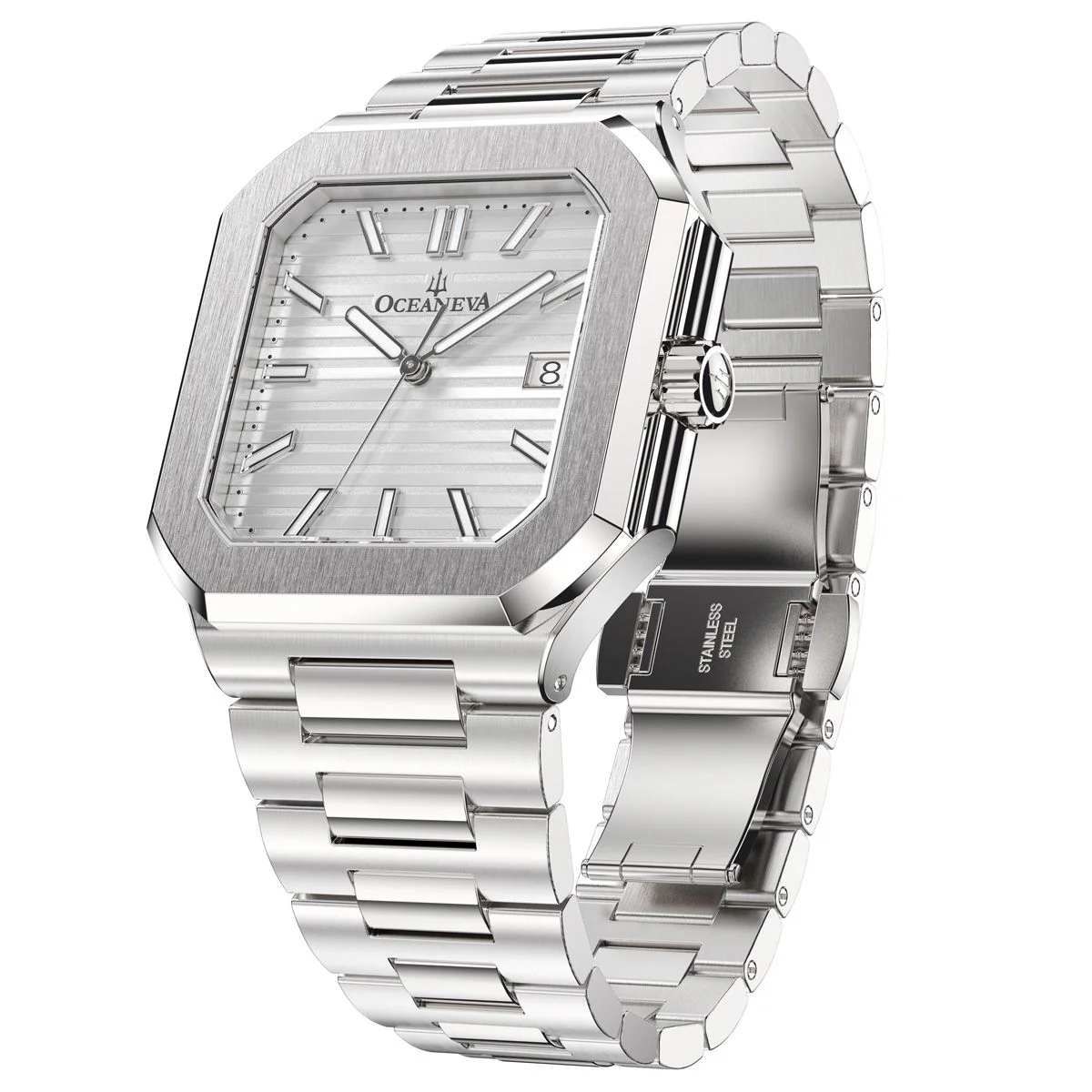 Tenuis Ultra-Thin Swiss Movement Automatic Watch Silver Bezel| Silver, sunray Dial - Image 4