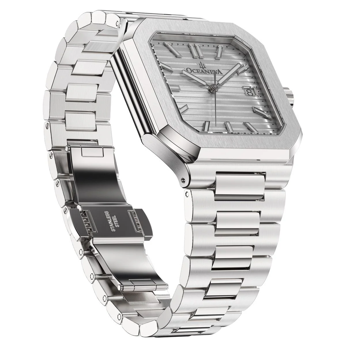 Tenuis Ultra-Thin Swiss Movement Automatic Watch Silver Bezel| Silver, sunray Dial - Image 5