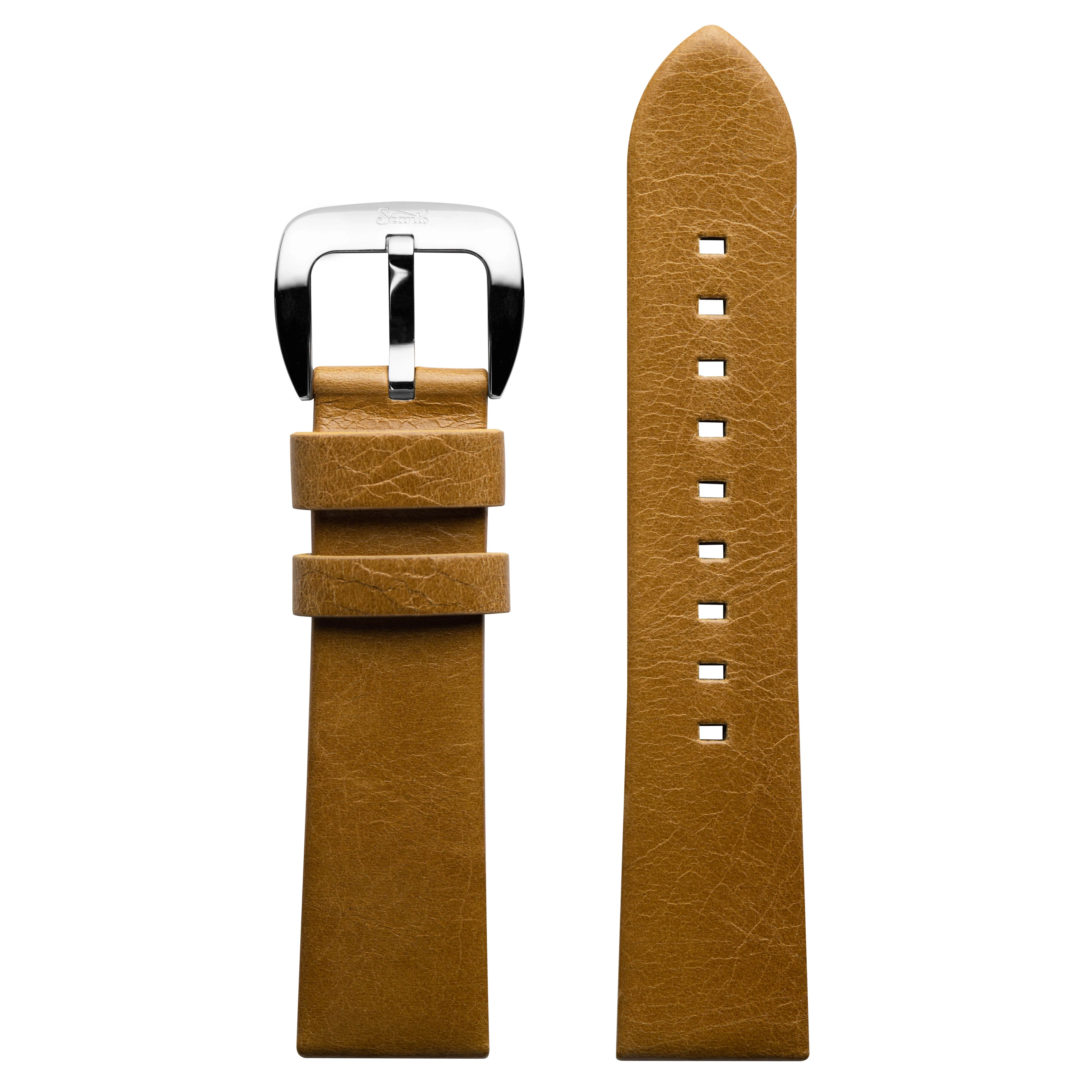Officer's Classic Round Automatic Steel Case/Black Guilloche Dial/Tan Leather Strap | Black Dial - Image 10