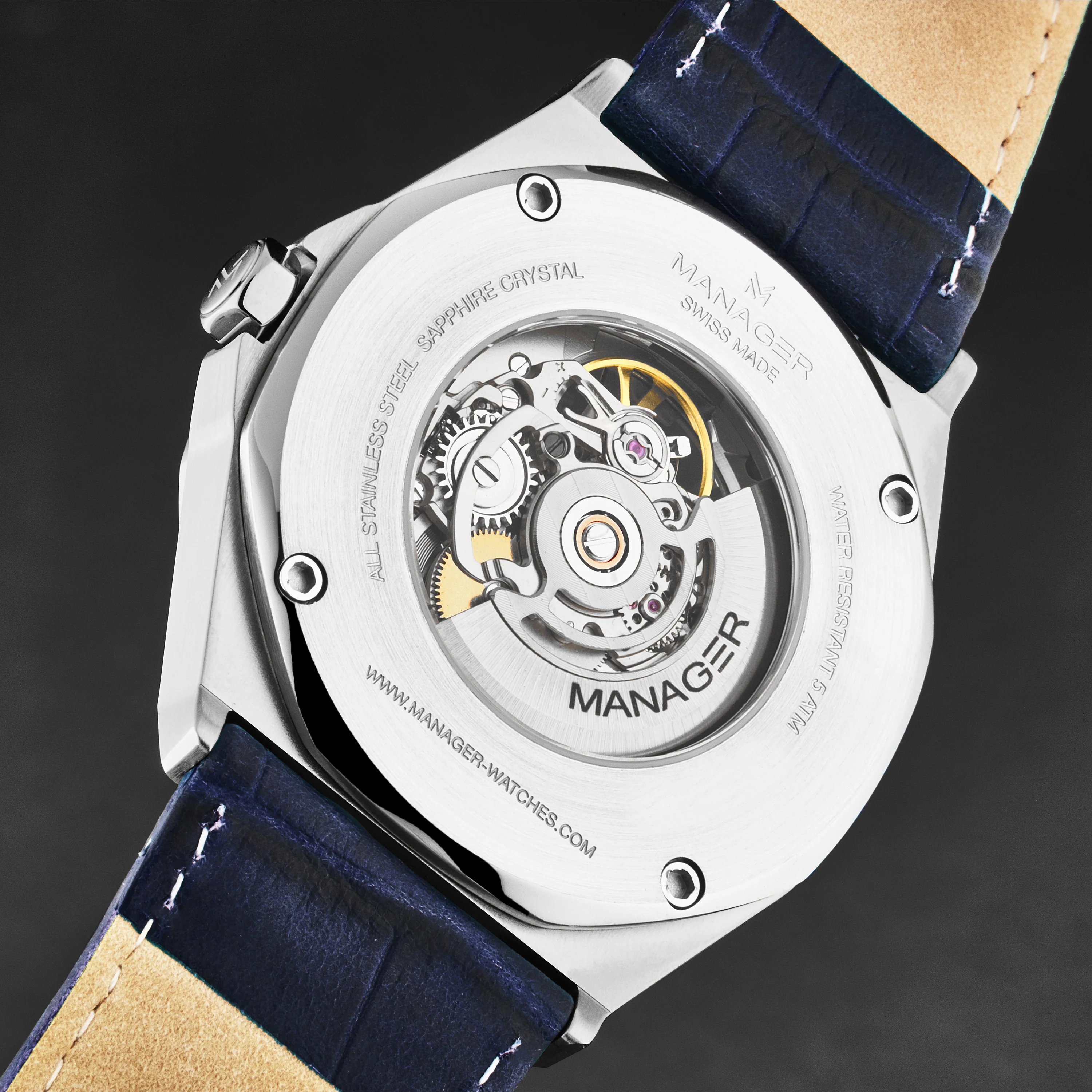 Open mind MAN-RO-03-SL / Blue / Leather | Blue Dial - Image 4
