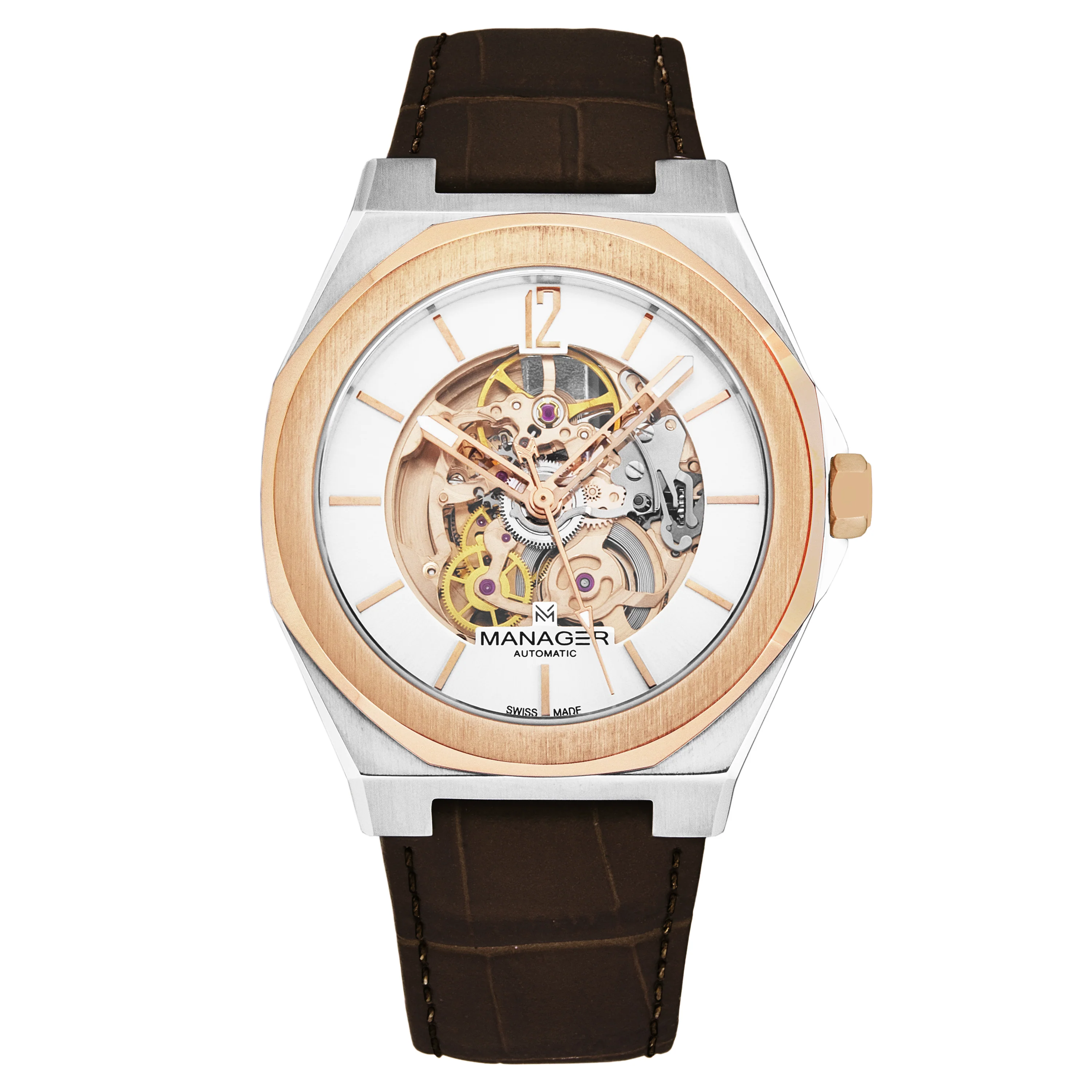 Open mind MAN-RO-05-BL / Silver / Leather | Silver Dial