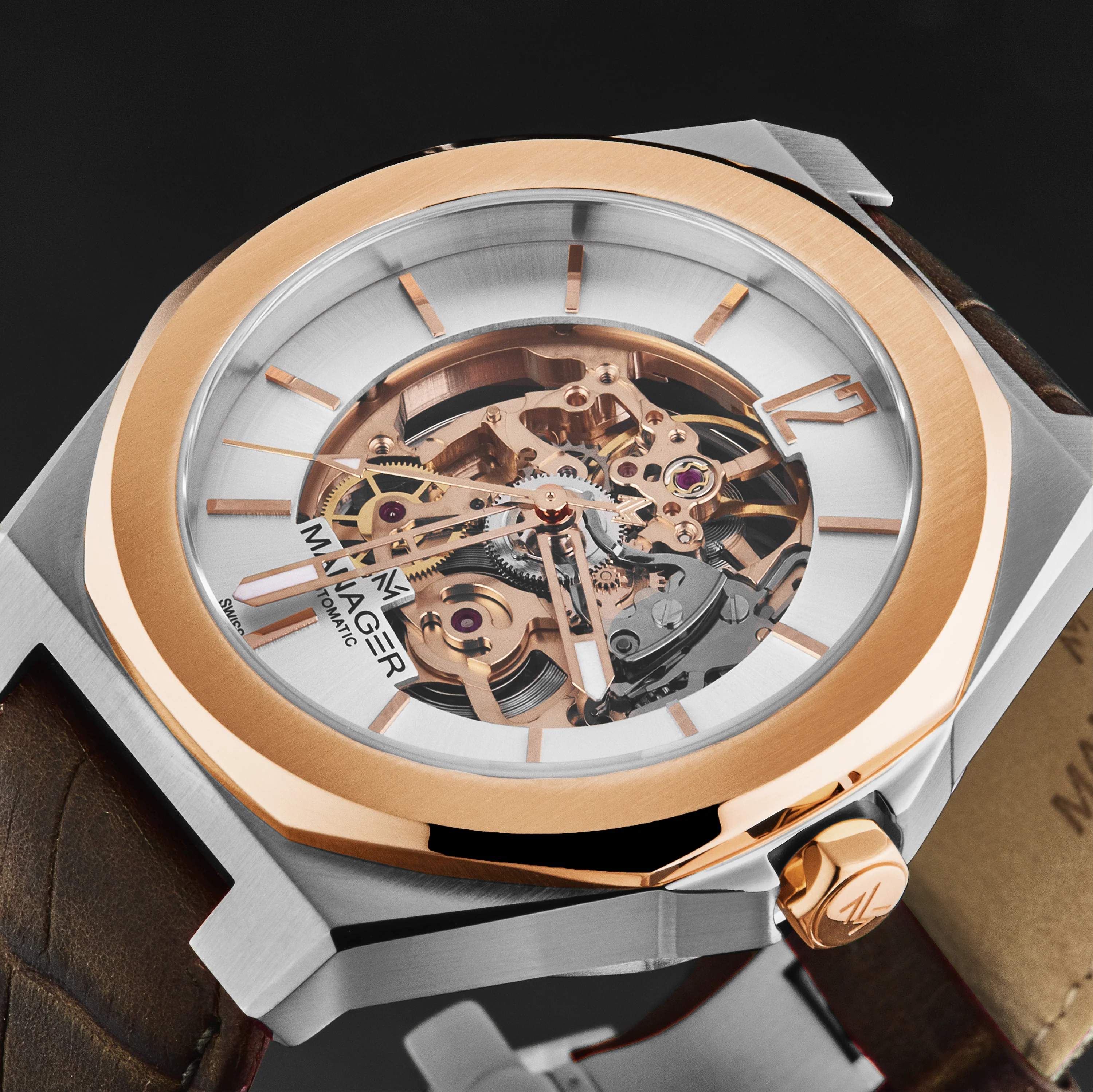 Open mind MAN-RO-05-BL / Silver / Leather | Silver Dial - Image 2