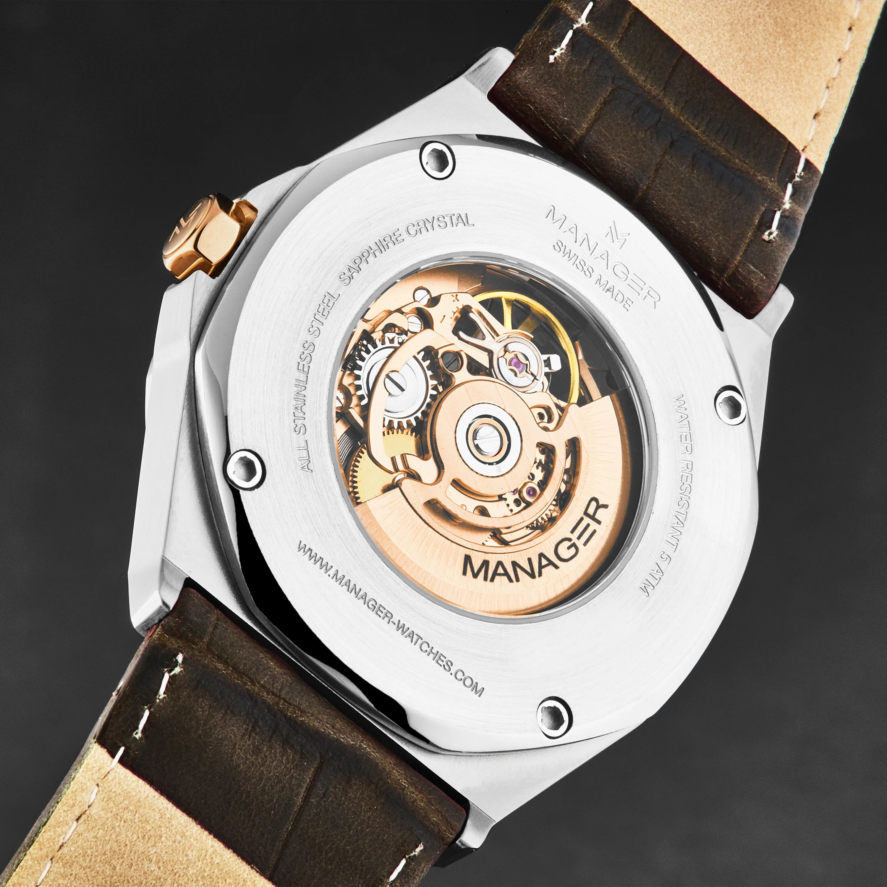 Open mind MAN-RO-05-BL / Silver / Leather | Silver Dial - Image 4