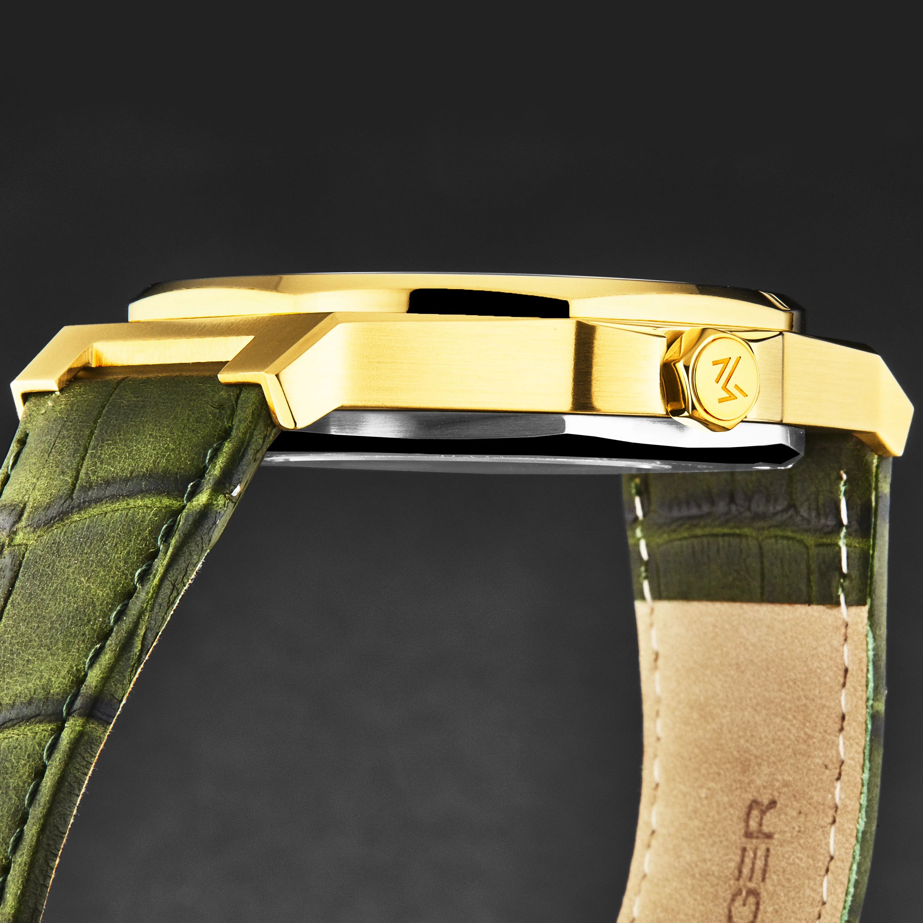 Open mind MAN-RO-12-GL / Green / Leather | Green Dial - Image 3