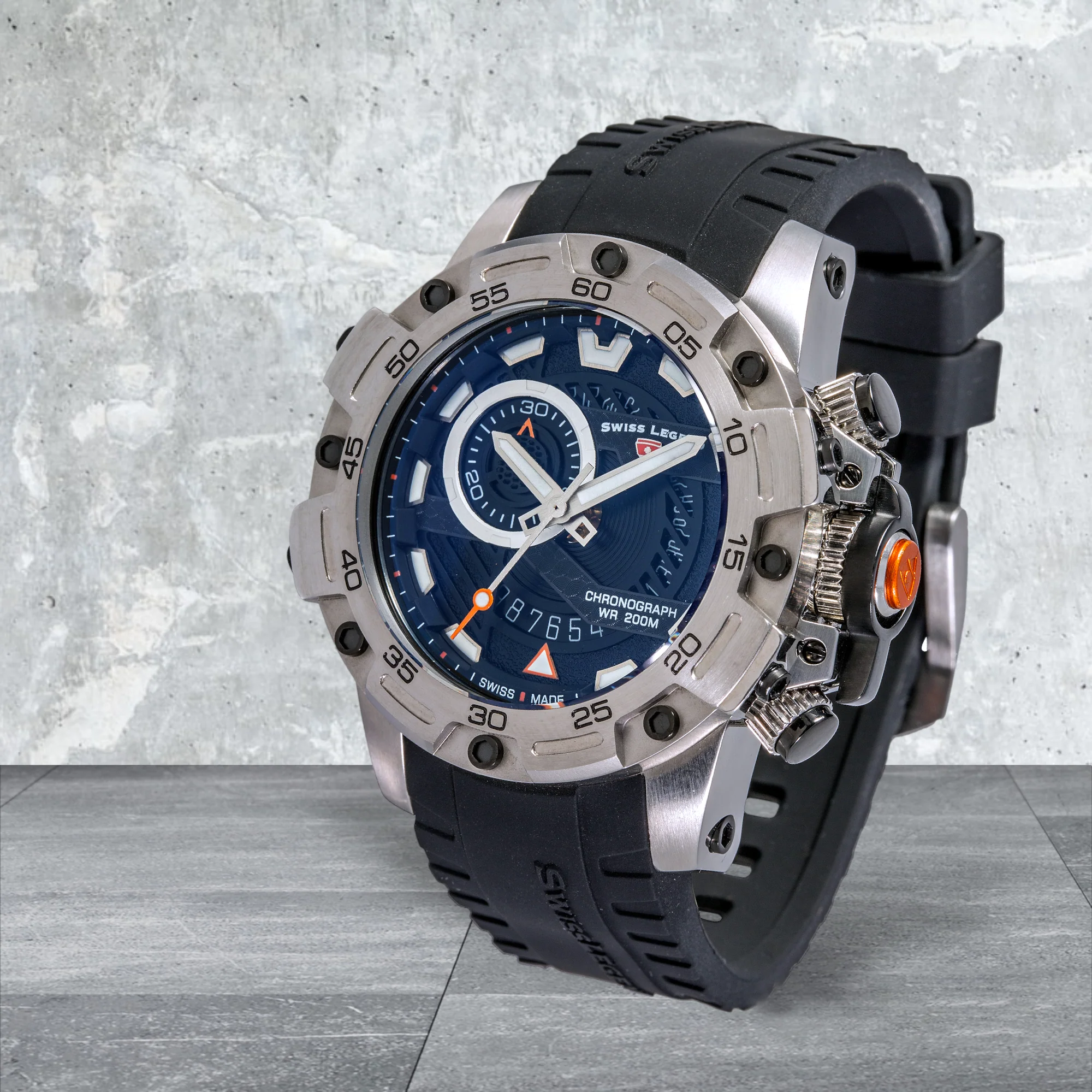Orca Chronograph Blue Dial  / Black Strap | Black Dial - Image 2