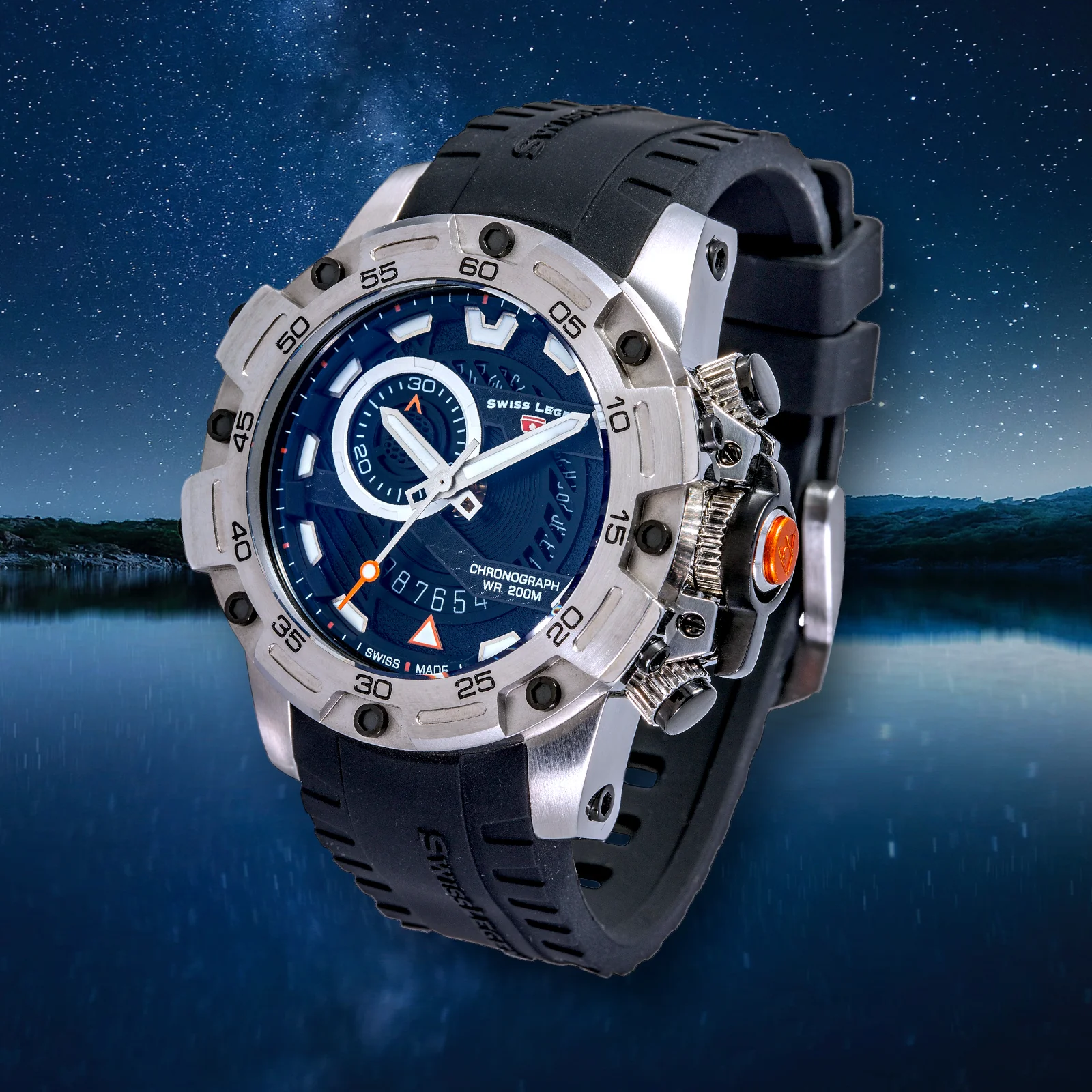 Orca Chronograph Blue Dial  / Black Strap | Black Dial - Image 3