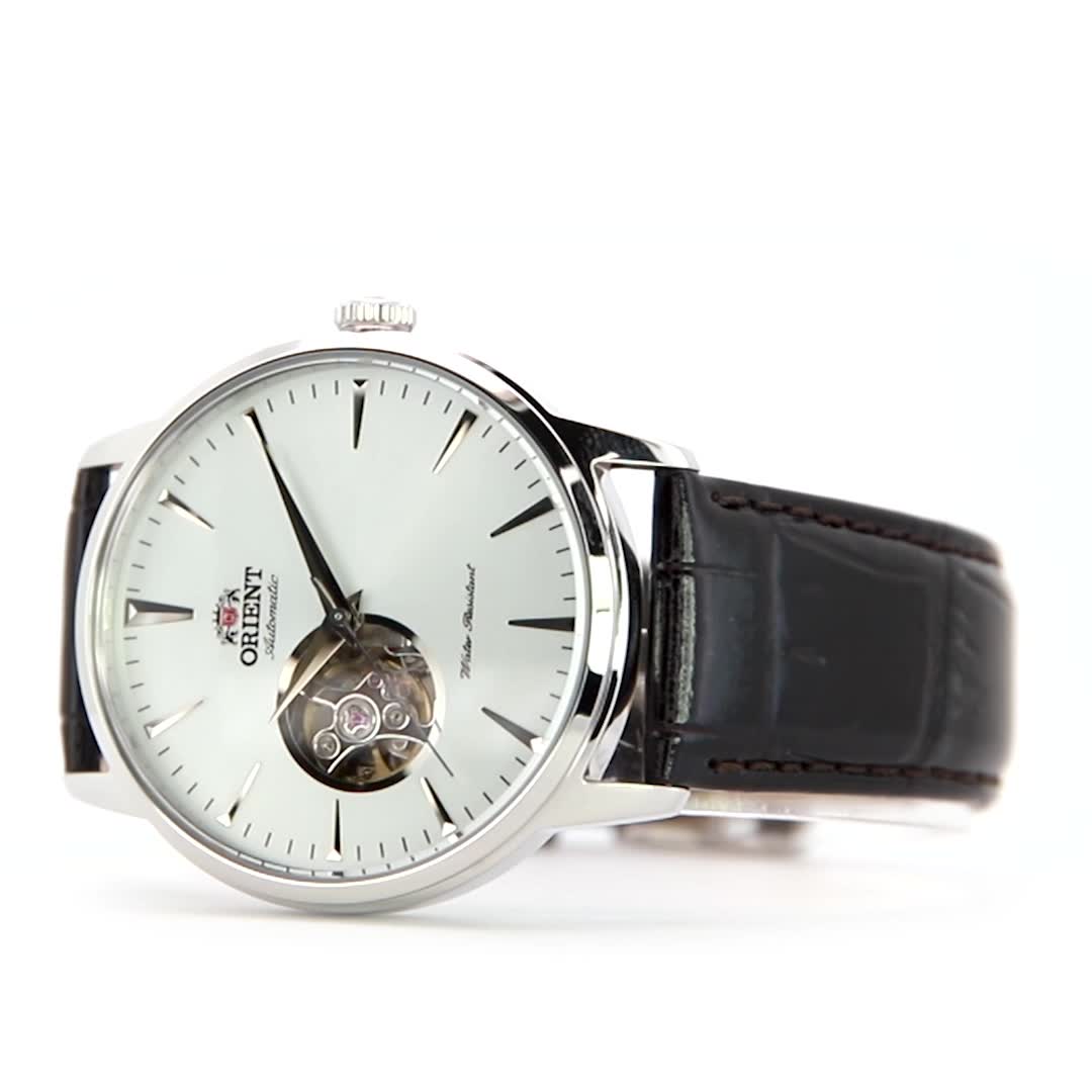 Contemporary Automatic Leather Strap Watch | White Dial - Image 3