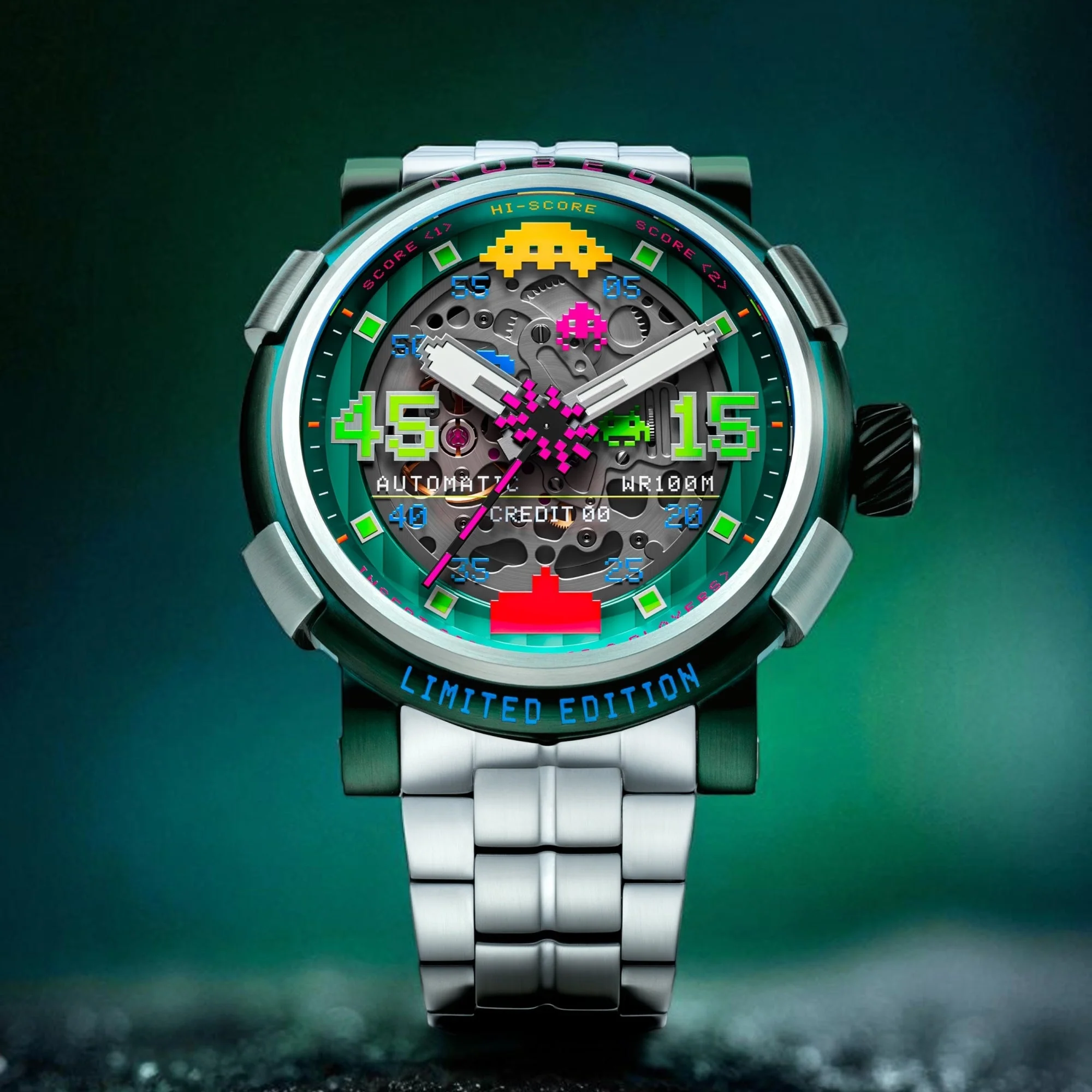 Orion Automatic Space Invaders Limited Edition Green / Stainless Steel | Green Dial - Image 3