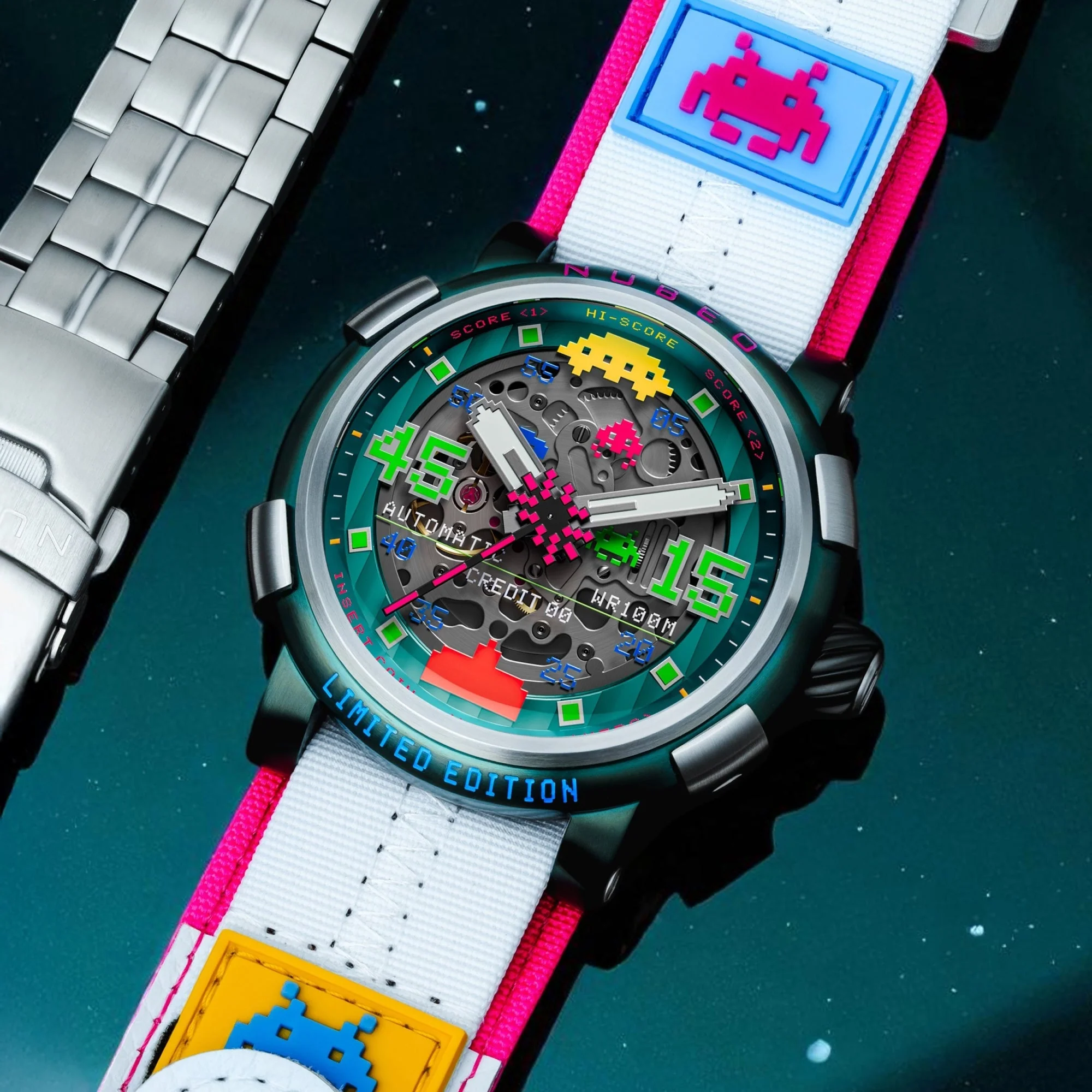 Orion Automatic Space Invaders Limited Edition Green / Stainless Steel | Green Dial - Image 4