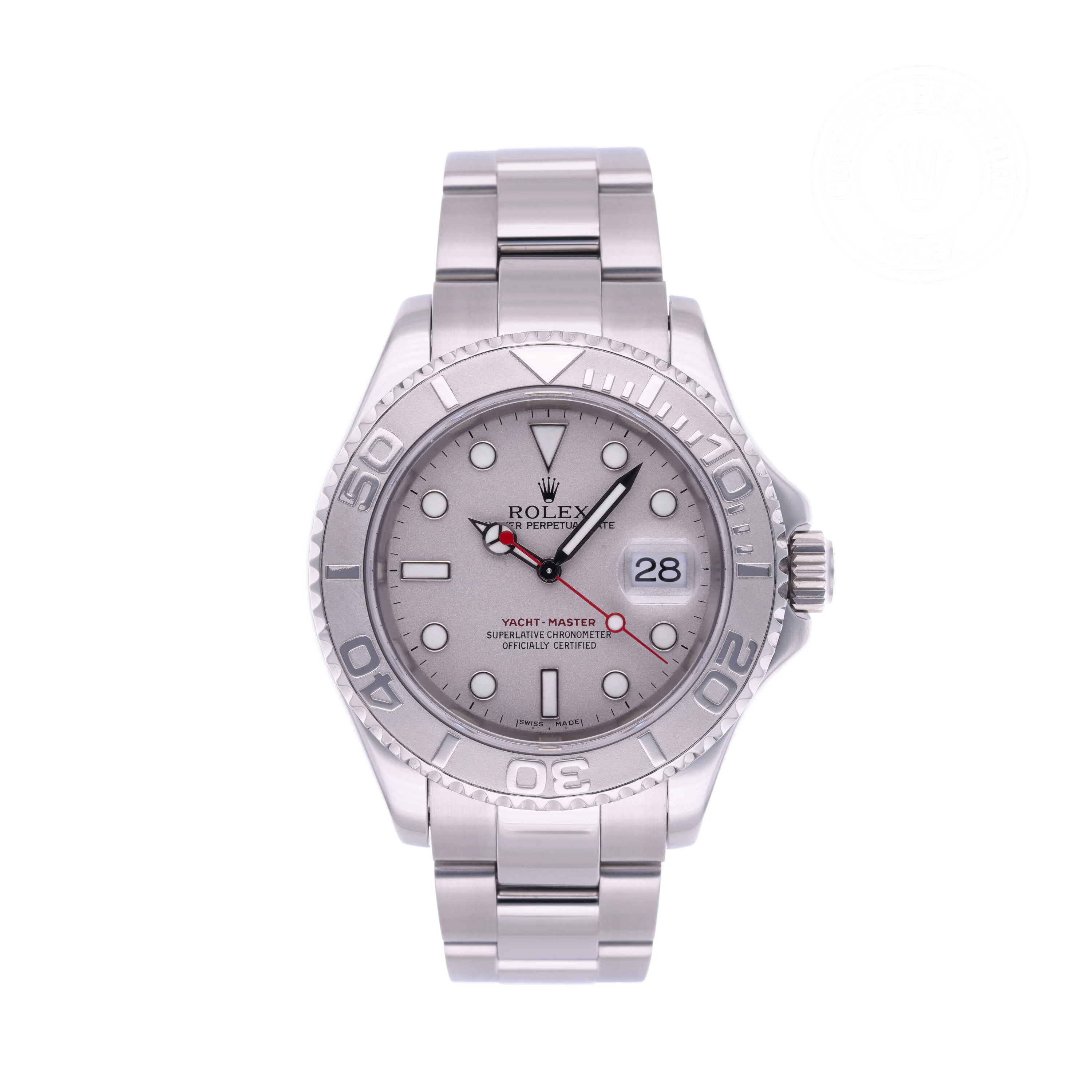 Pre-Owned Rolex Oyster Perpetual Yacht Master 40mm Platinum Dial-ref. 16622