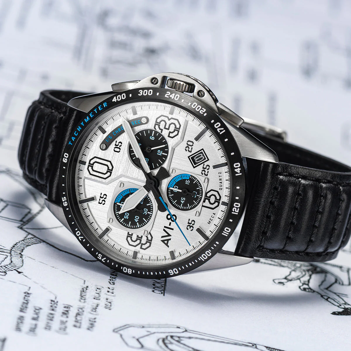 P-51 Mustang Blakeslee Chronograph White Dial / Leather | White Dial - Image 14