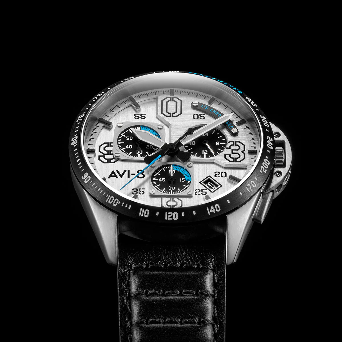 P-51 Mustang Blakeslee Chronograph White Dial / Leather | White Dial - Image 17