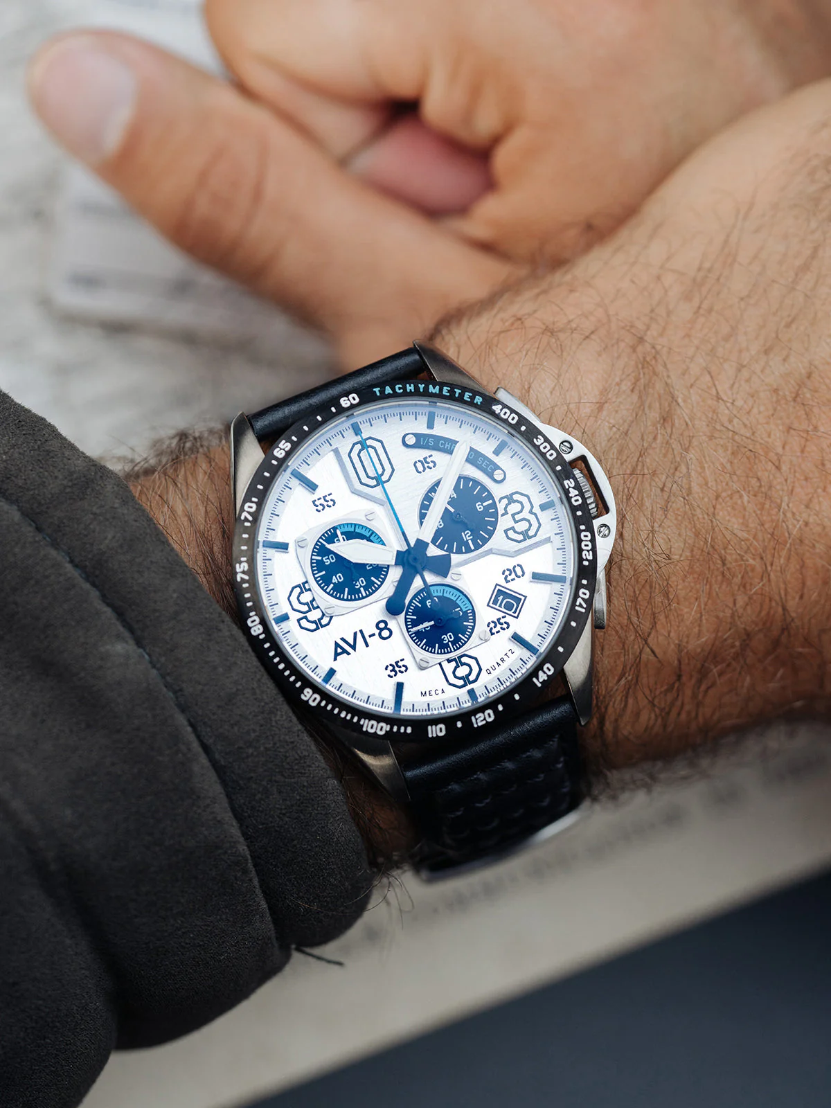 P-51 Mustang Blakeslee Chronograph White Dial / Leather | White Dial - Image 6