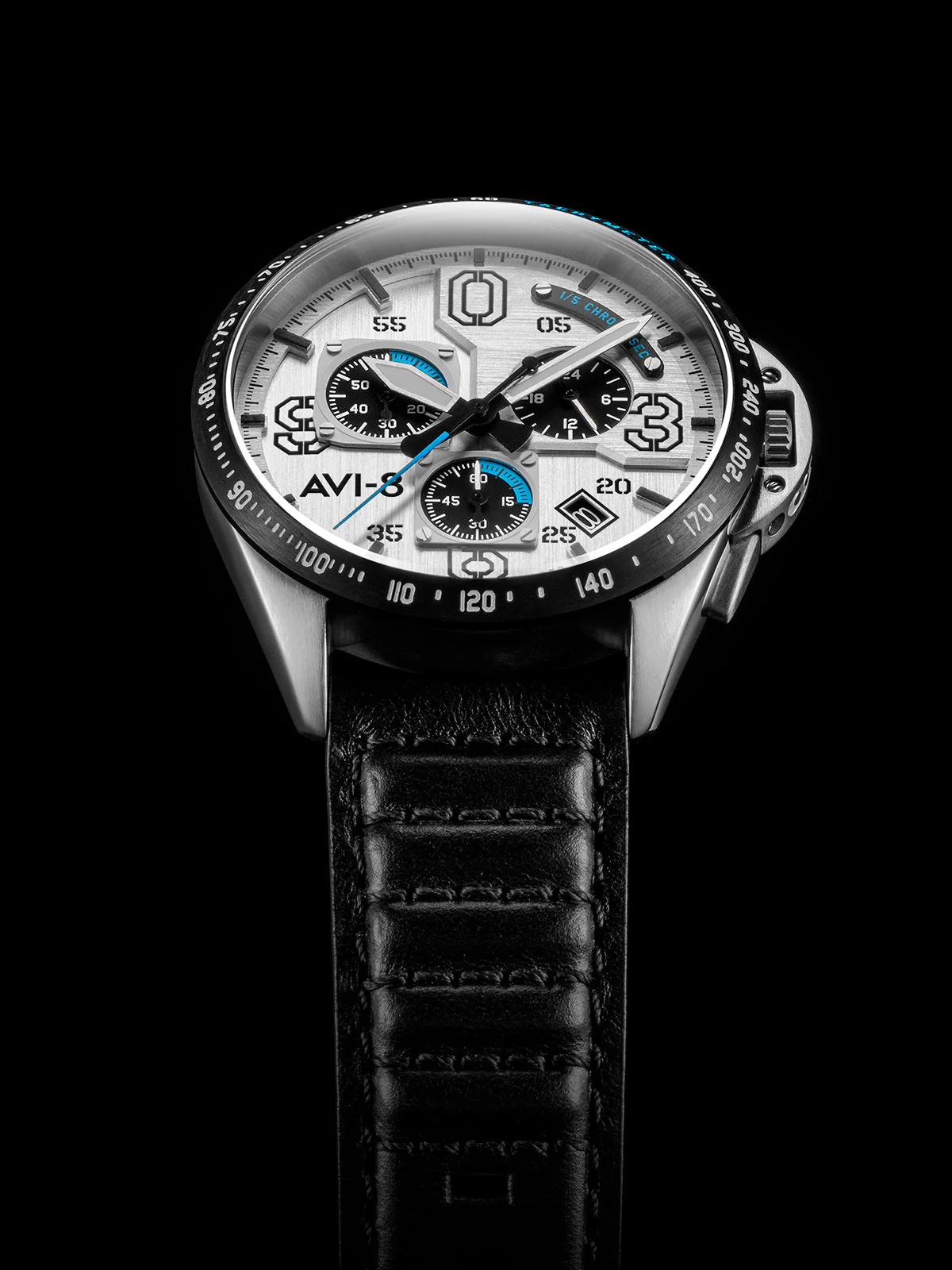 P-51 Mustang Blakeslee Chronograph White Dial / Leather | White Dial - Image 8