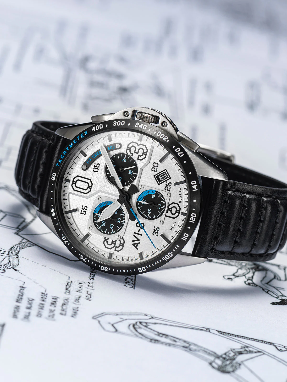 P-51 Mustang Blakeslee Chronograph White Dial / Leather | White Dial - Image 9