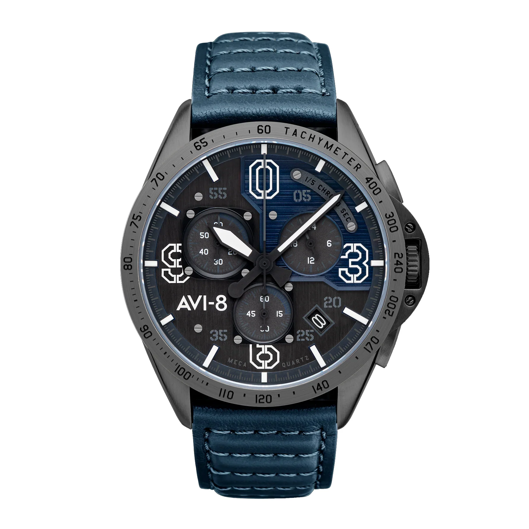 P51 Mustang Blakeslee Chronograph Gray / Leather Gray Dial - Image 9