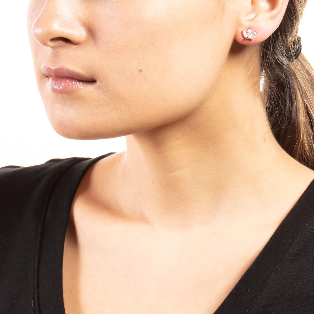 Petunia Stud Earrings 18k Rose Gold - Image 2