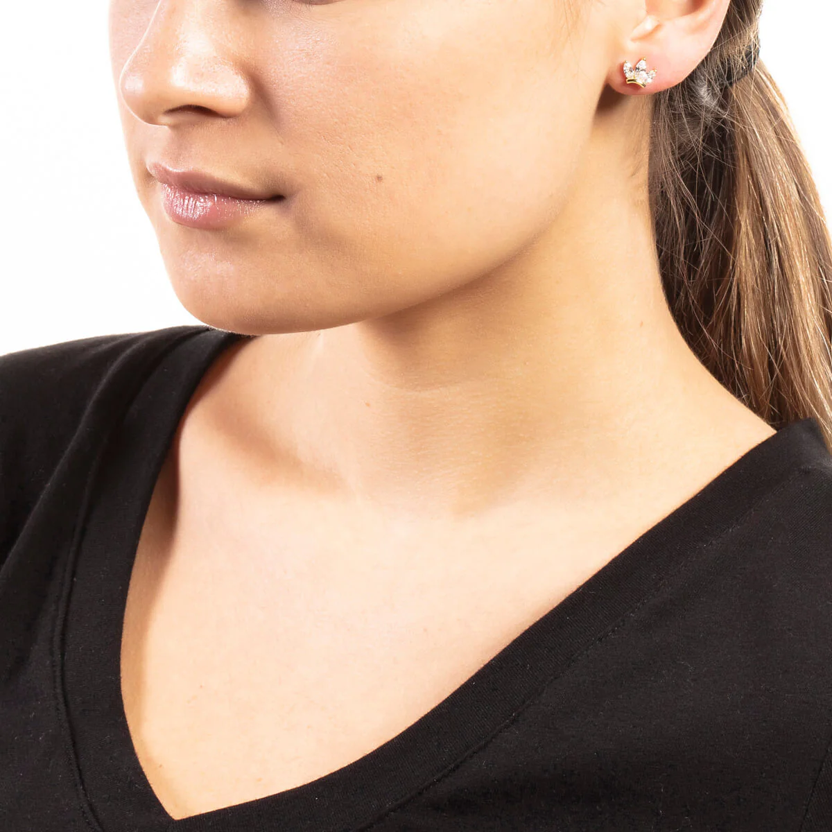 Petunia Stud Earrings 18k Yellow Gold - Image 2