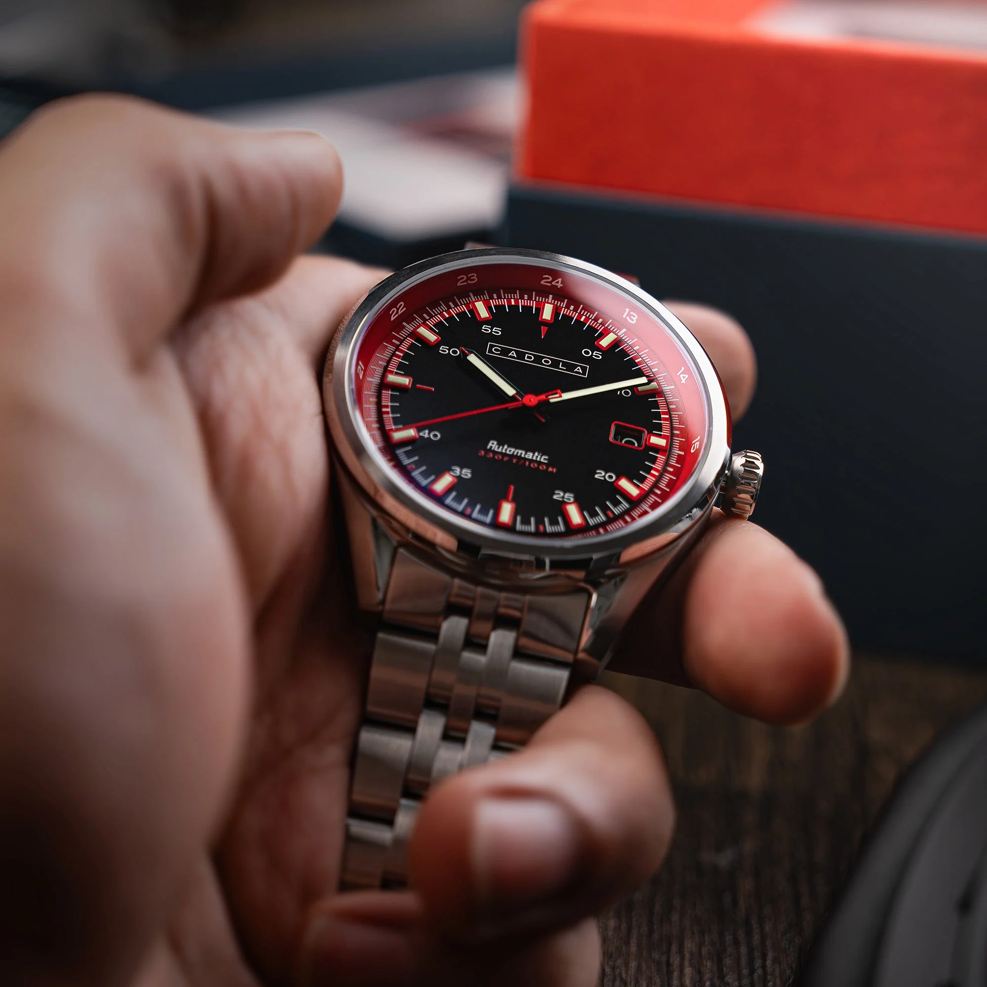 Pista Automatic Black & Red / Stainless Steel Black Dial - Image 3