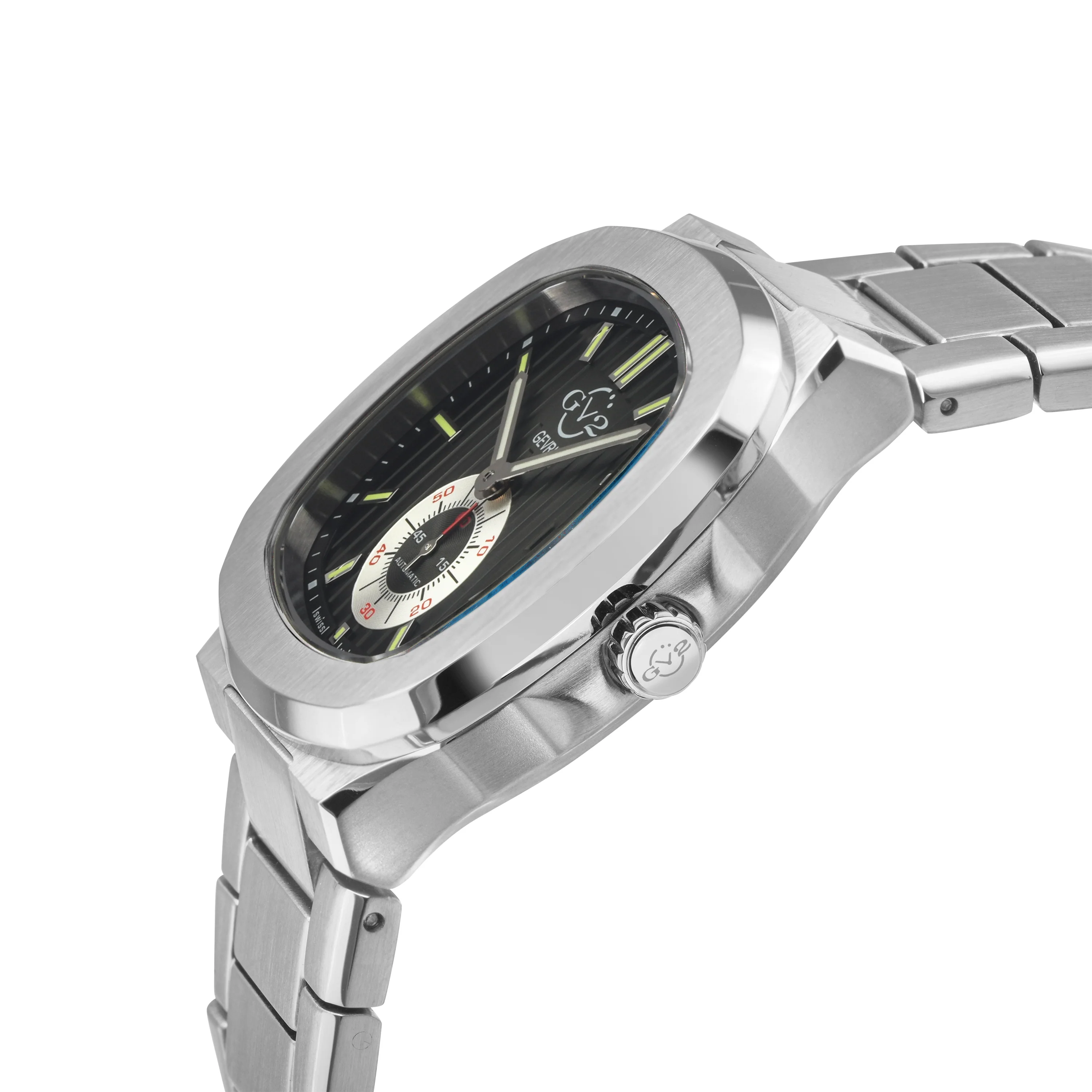 Potente Silver/Black, Silver band, Swiss Automatic Dress Watch | Black Dial - Image 2