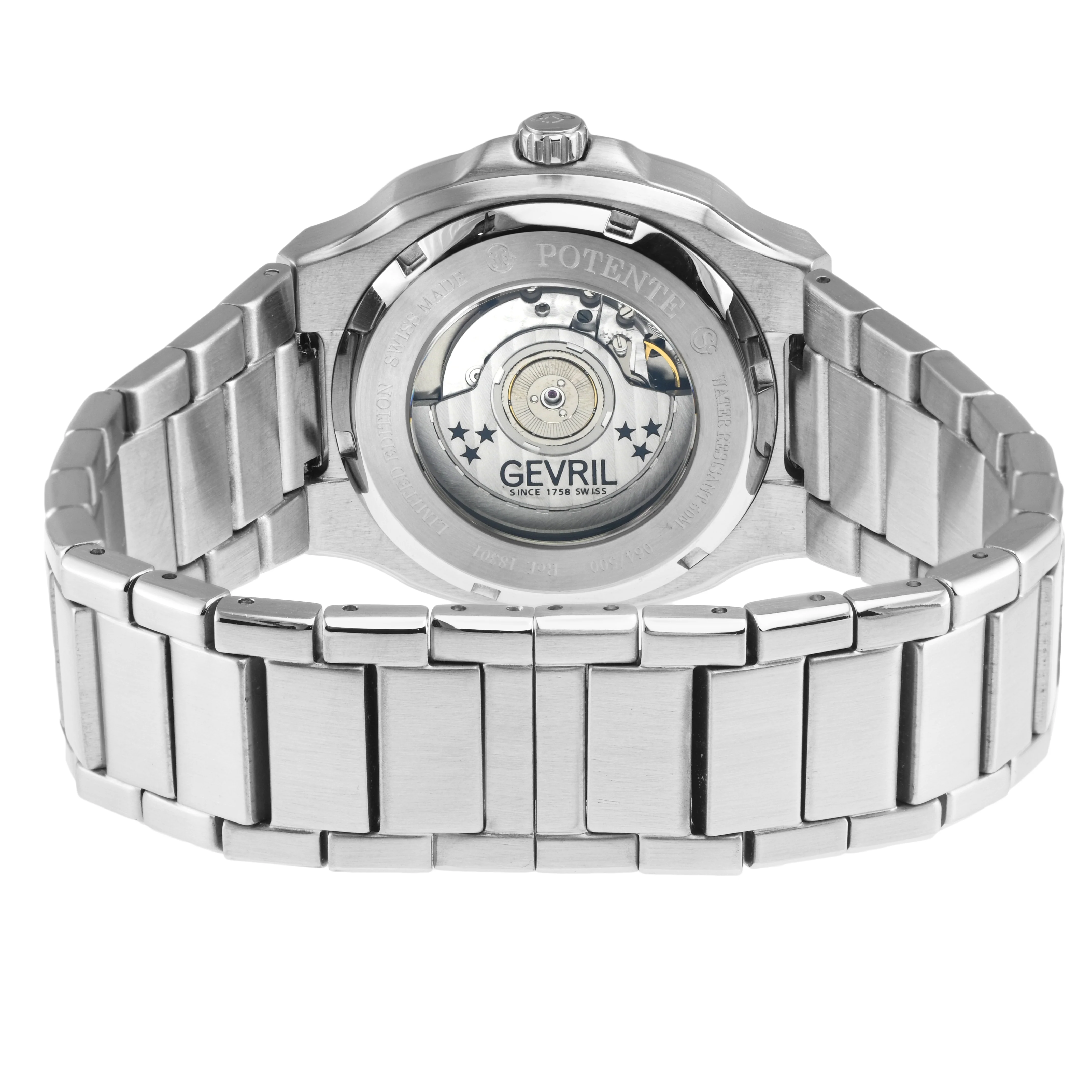 Potente Silver/Black, Silver band, Swiss Automatic Dress Watch | Black Dial - Image 3