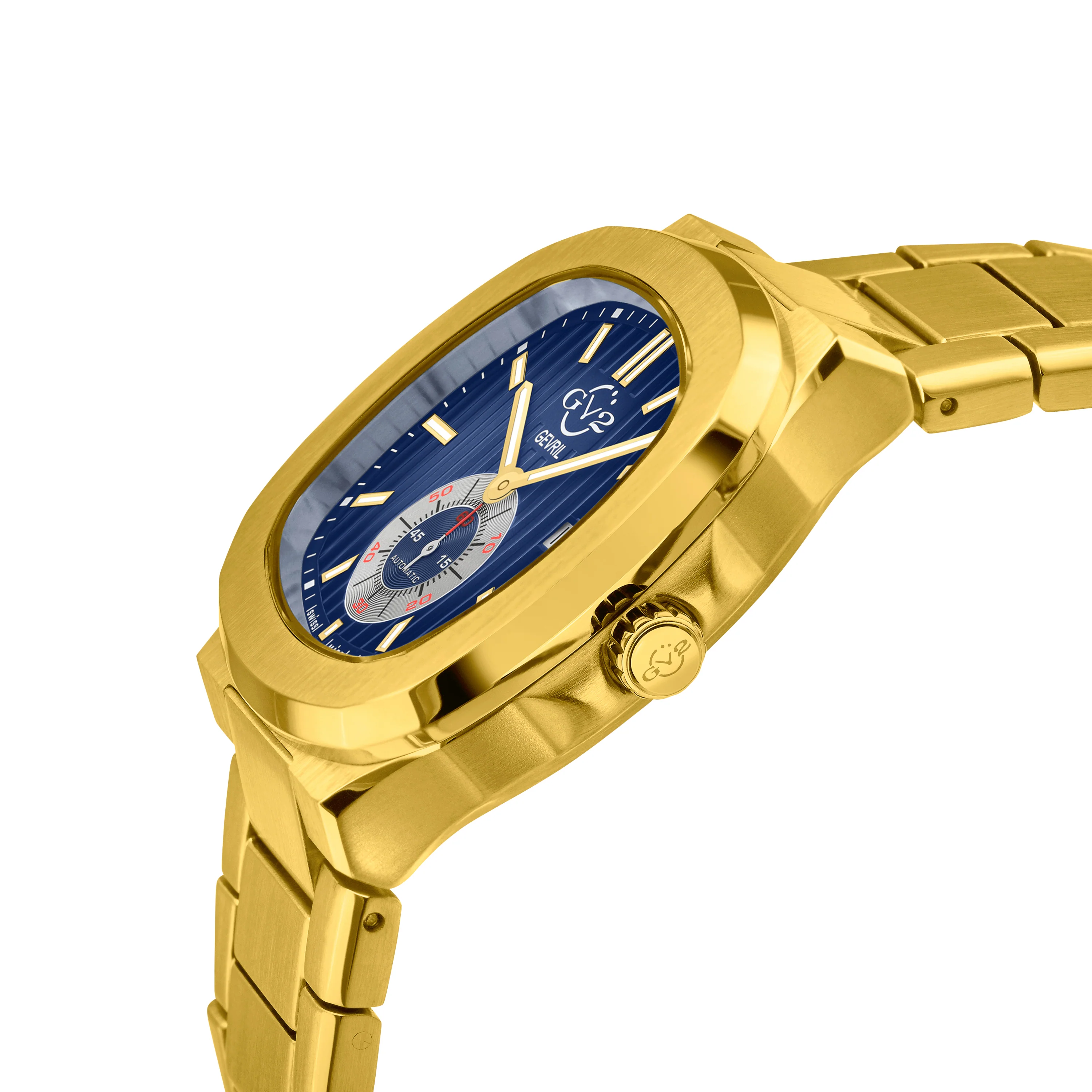 Potente IP Gold/Blue Dial,IP Gold band, Swiss Automatic Dress Watch | Blue Dial - Image 2