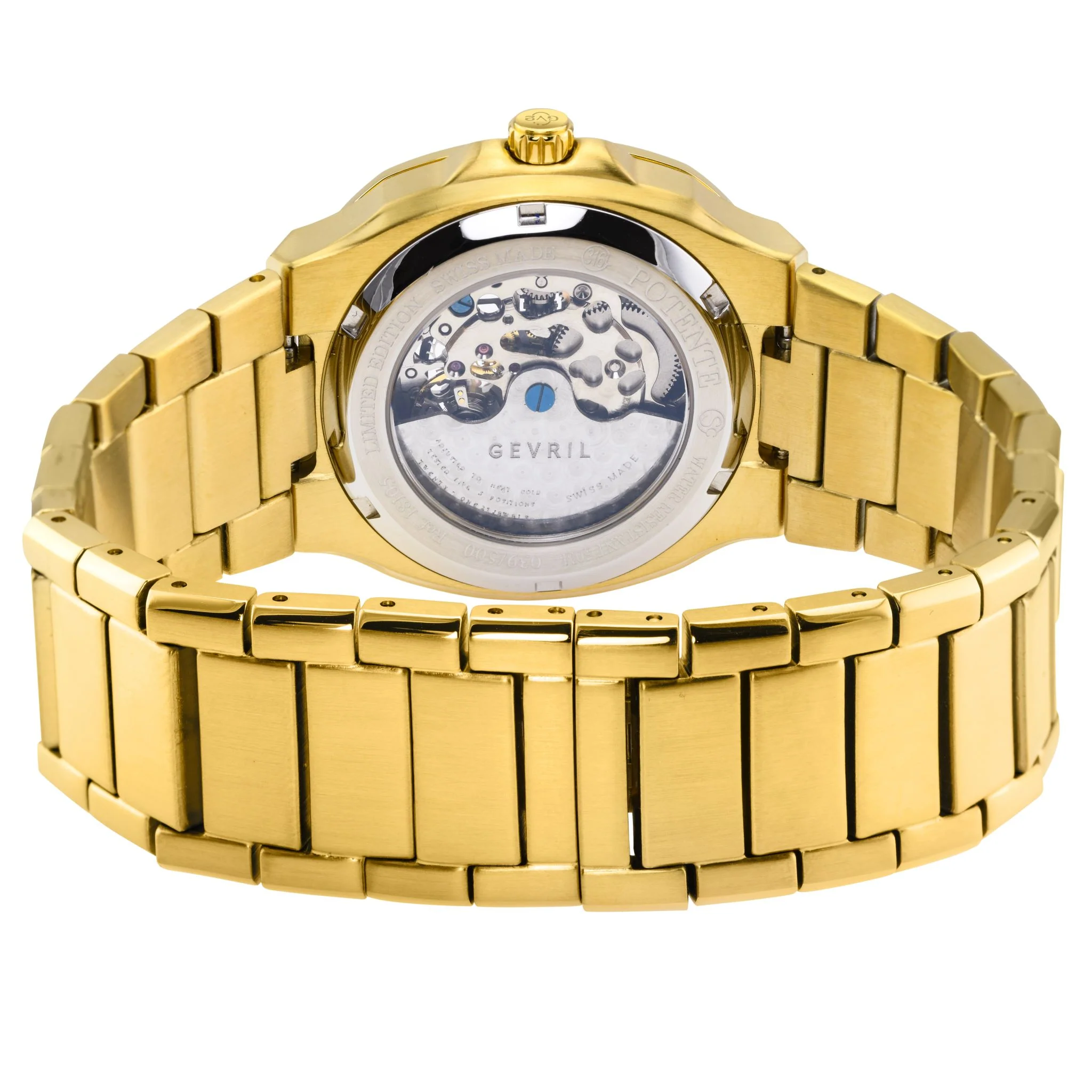 Potente IP Gold/Blue Dial,IP Gold band, Swiss Automatic Dress Watch | Blue Dial - Image 3