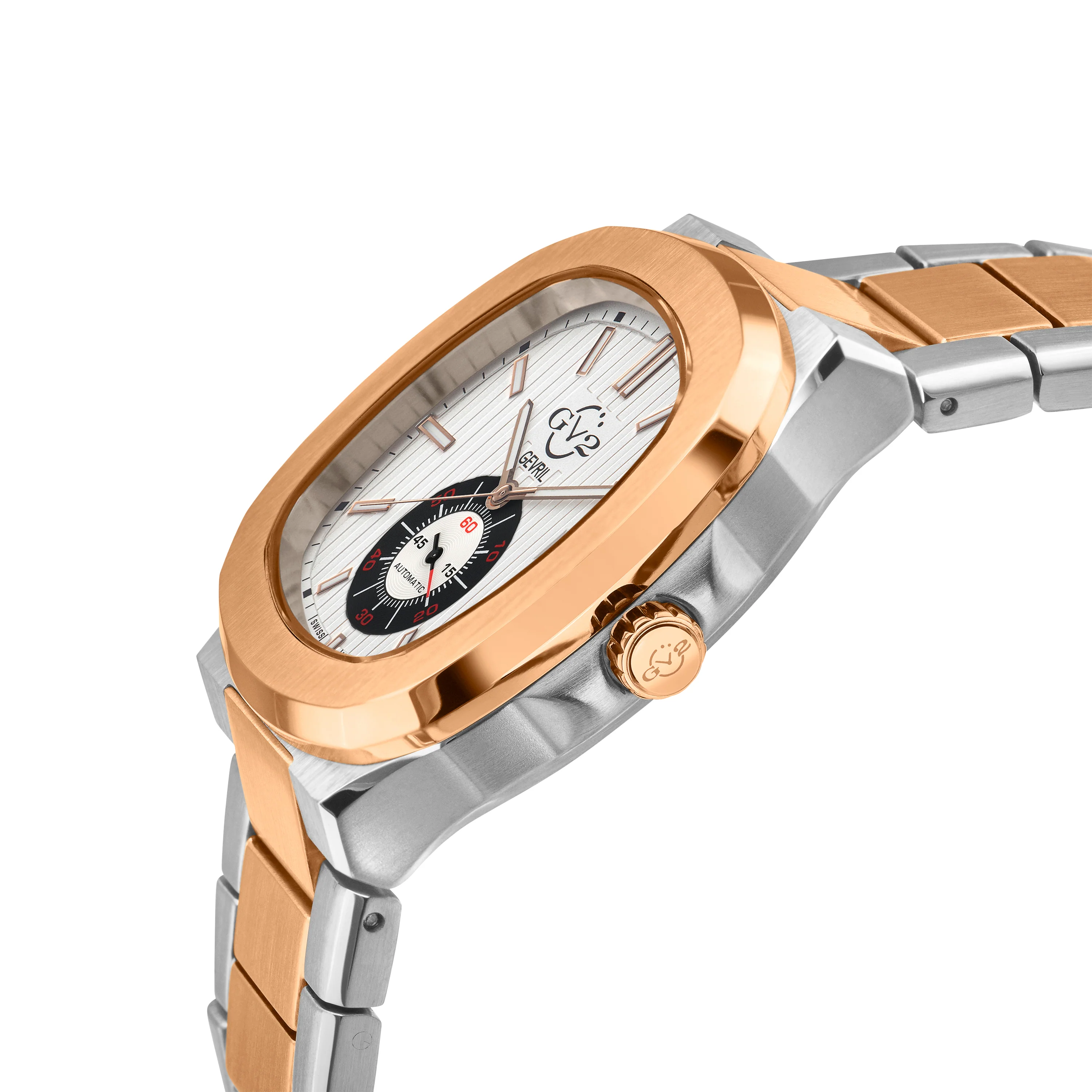 Potente Silver/White, Two toned IPRG band, Swiss Automatic Dress Watch | White Dial - Image 2