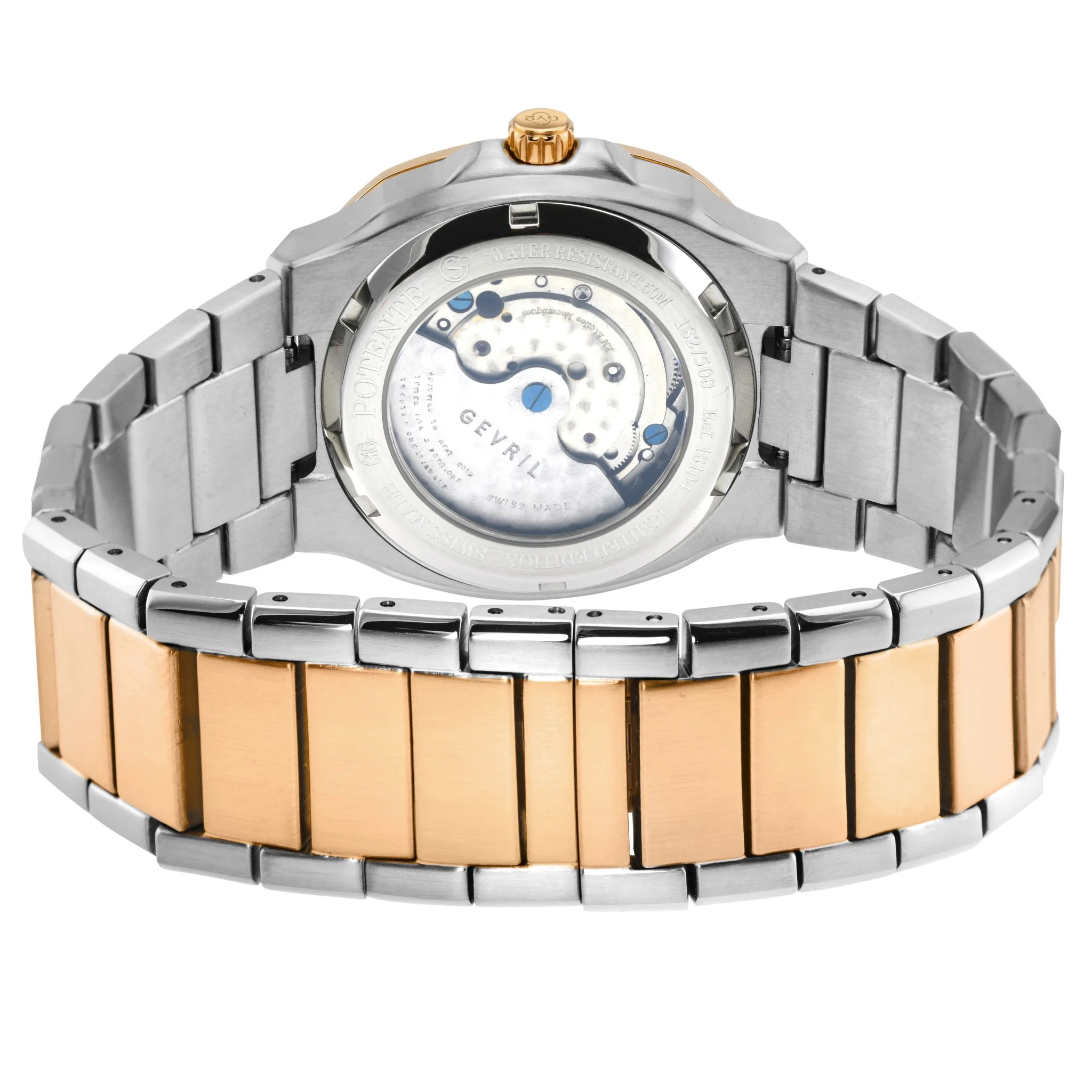 Potente Silver/White, Two toned IPRG band, Swiss Automatic Dress Watch | White Dial - Image 3