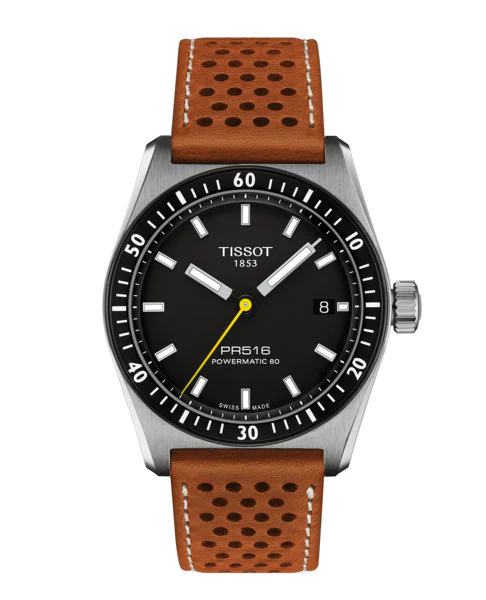 PR516 Powermatic 80 Light Brown / Leather | Black Dial