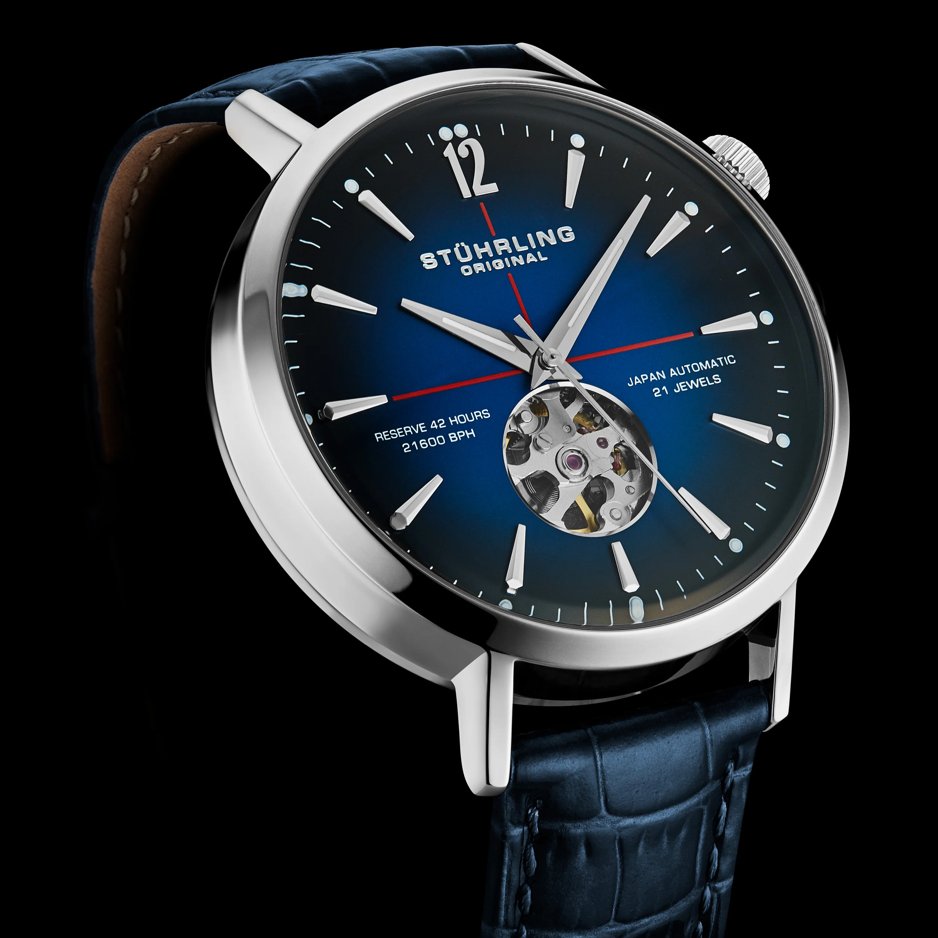 Quasar Skeleton Automatic 42mm Blue/Leather | Blue Dial - Image 3