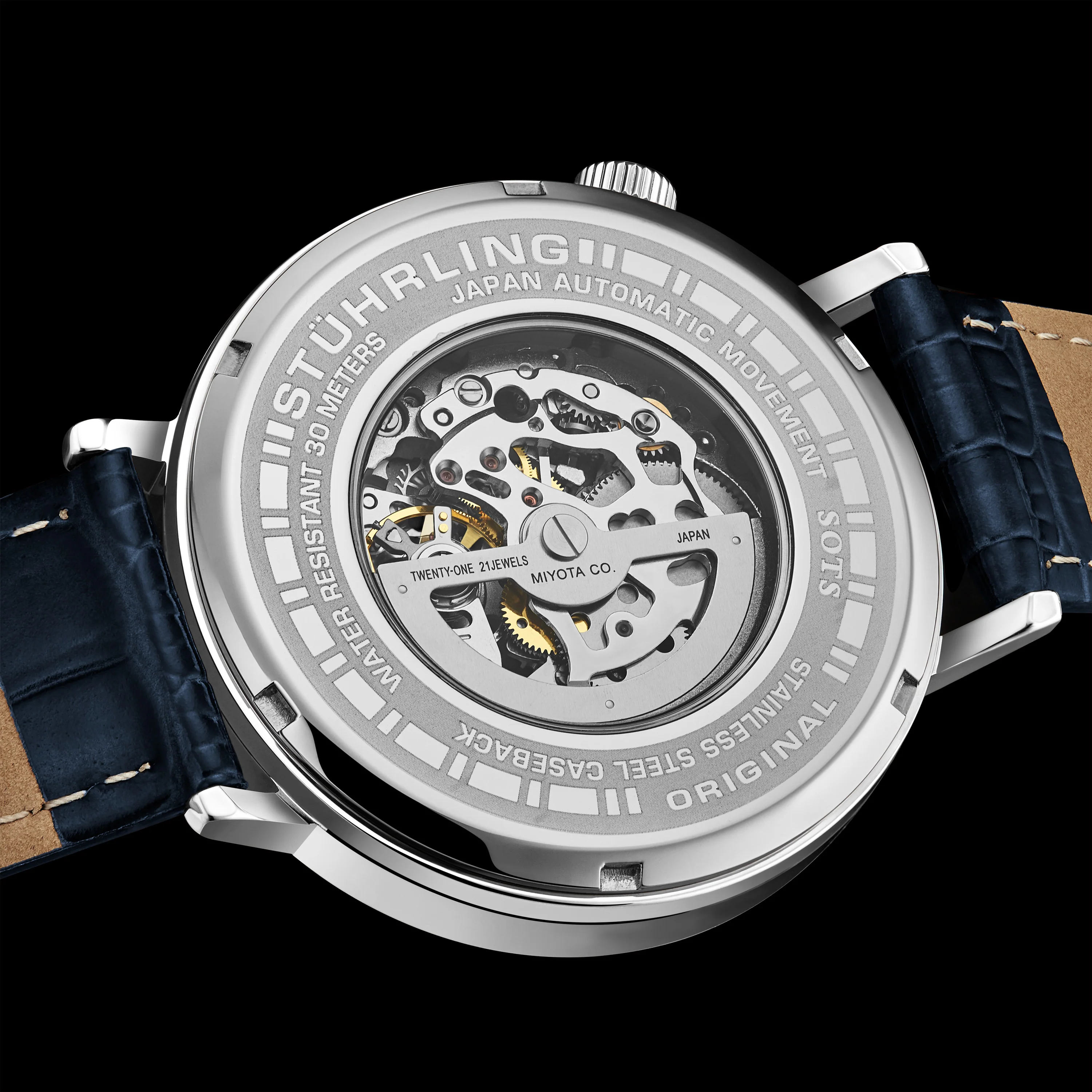 Quasar Skeleton Automatic 42mm Blue/Leather | Blue Dial - Image 5