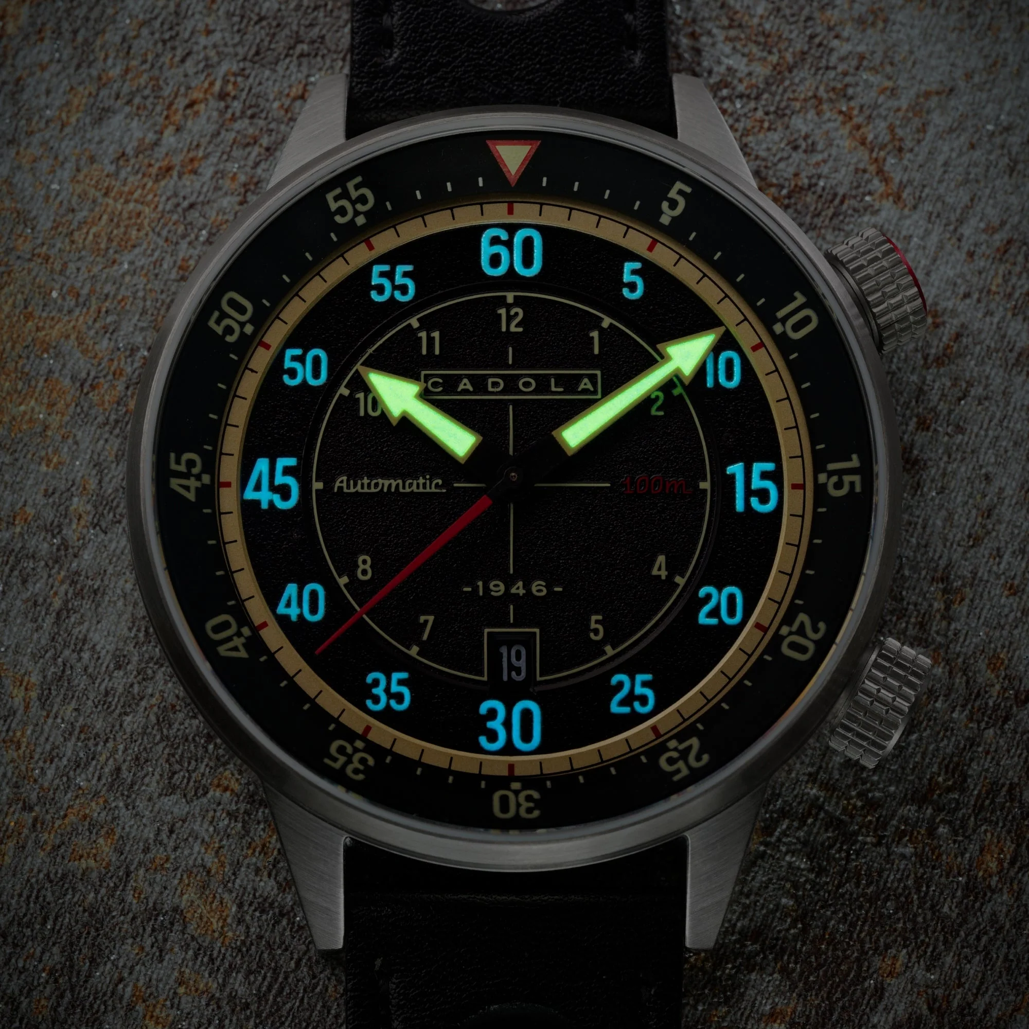 Rally Timer Automatic Black / Leather | Black Dial - Image 3