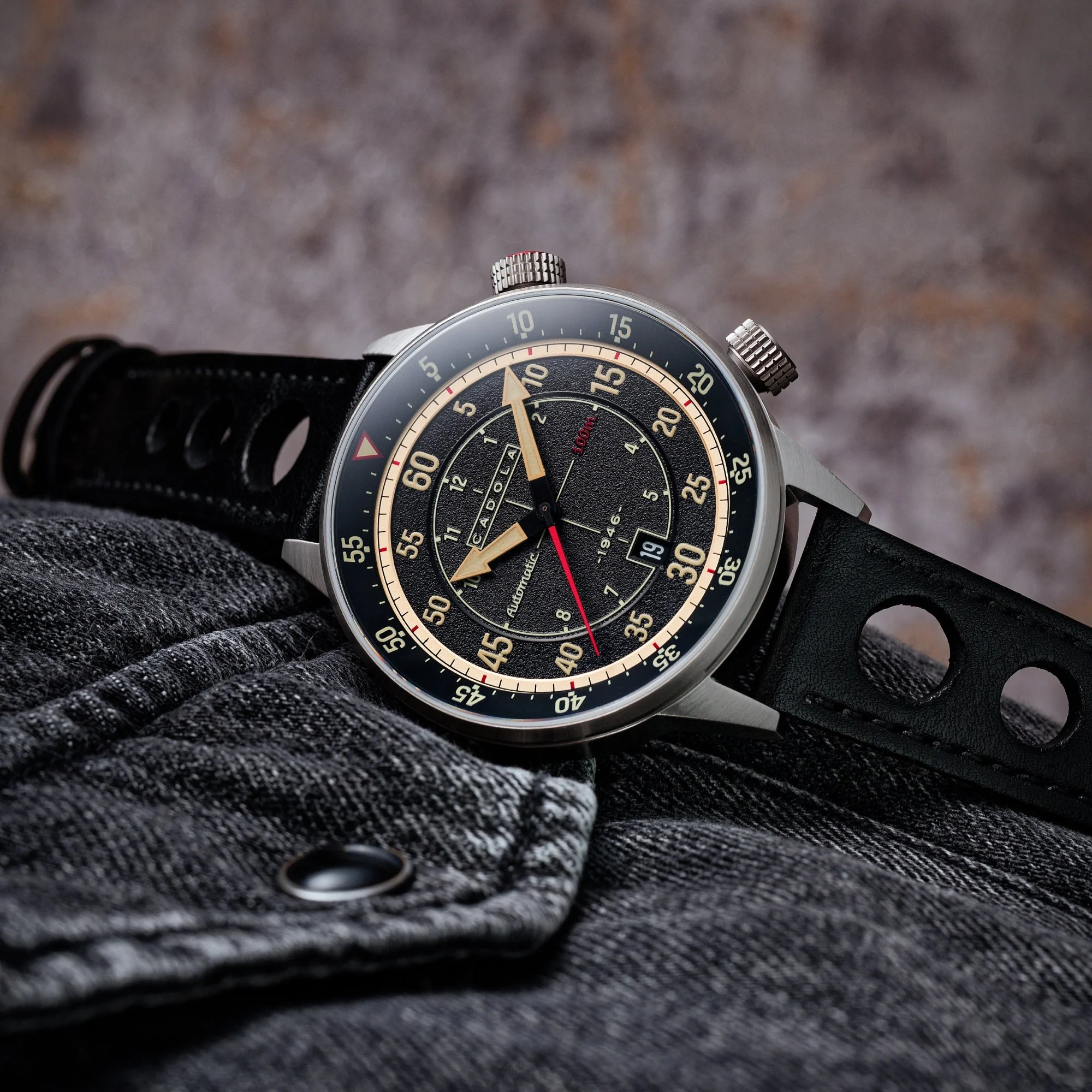 Rally Timer Automatic Black / Leather | Black Dial - Image 4