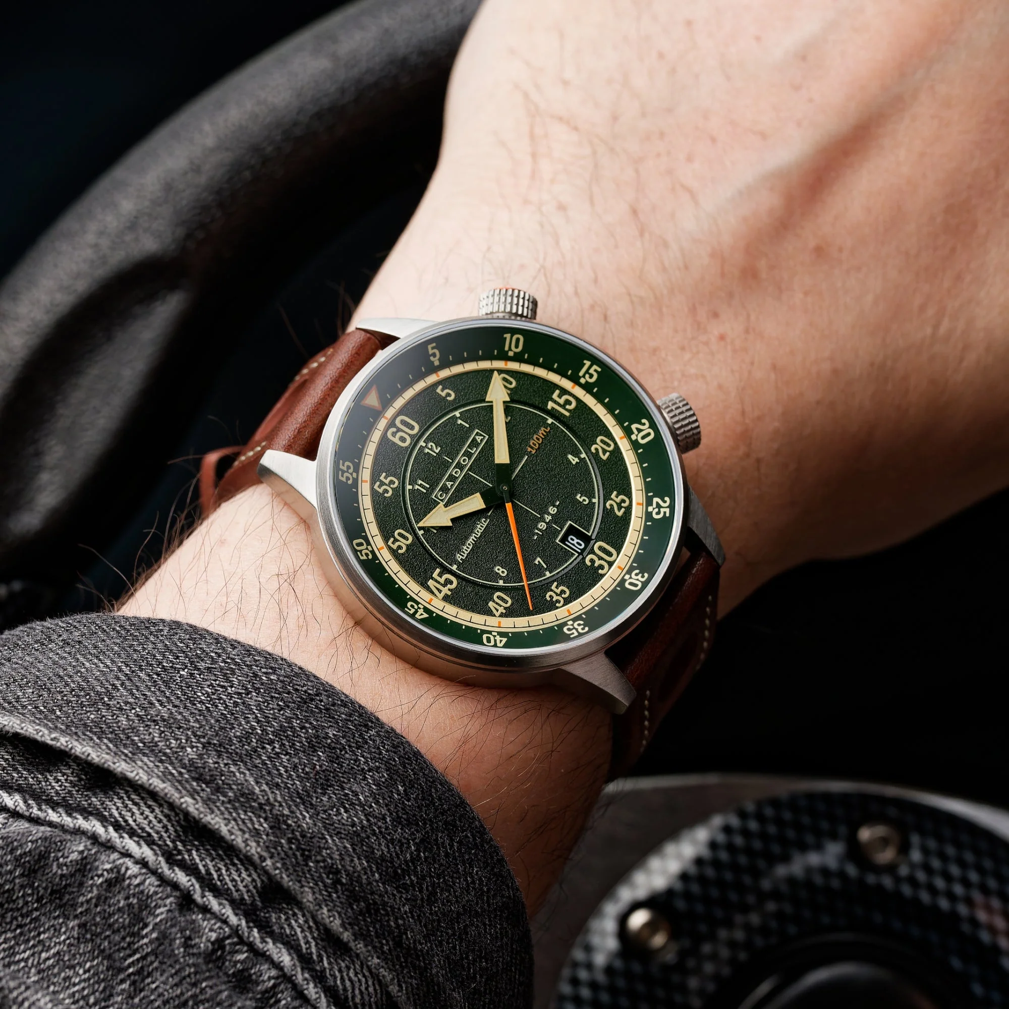 Rally Timer Automatic Green / Leather | Green Dial - Image 2