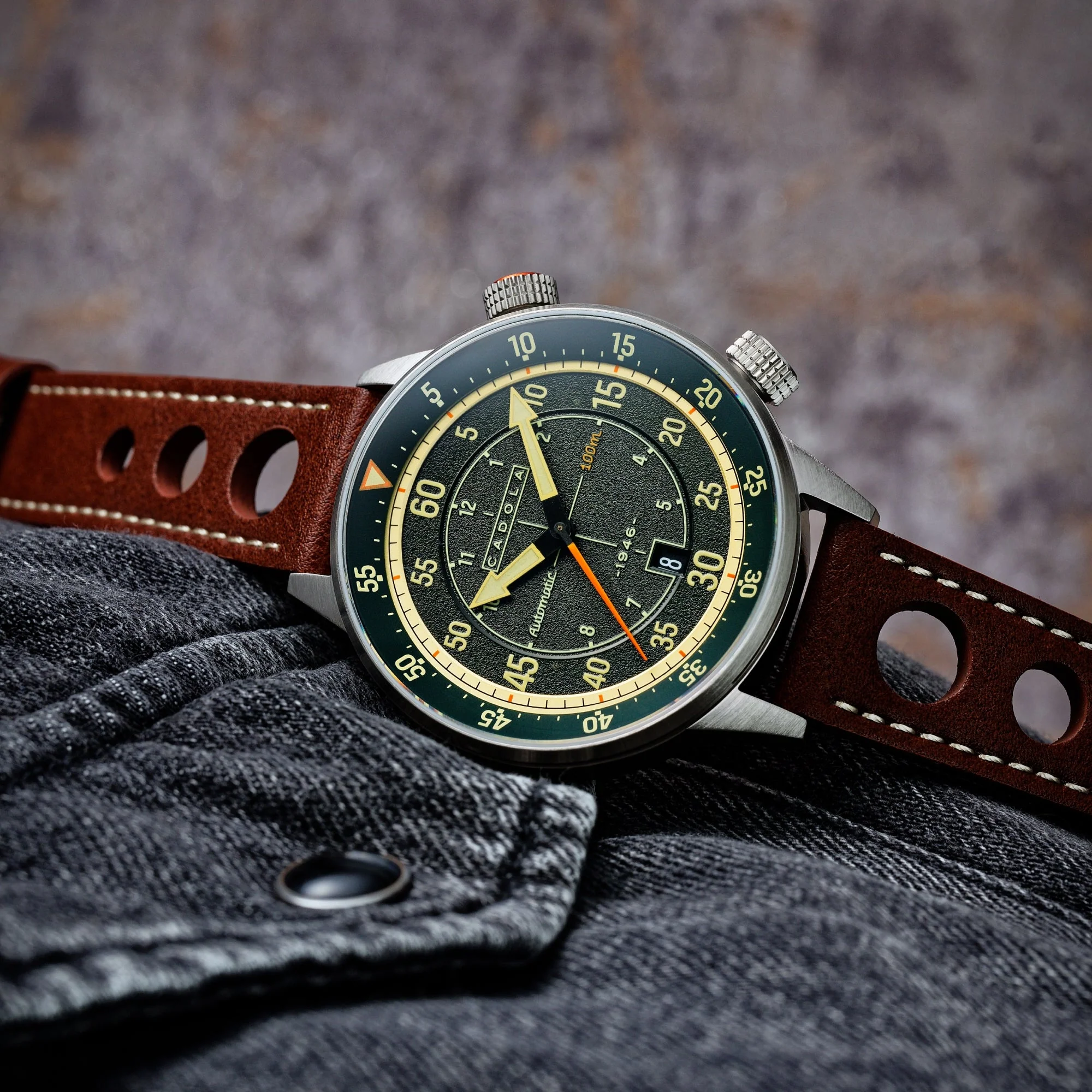 Rally Timer Automatic Green / Leather | Green Dial - Image 4