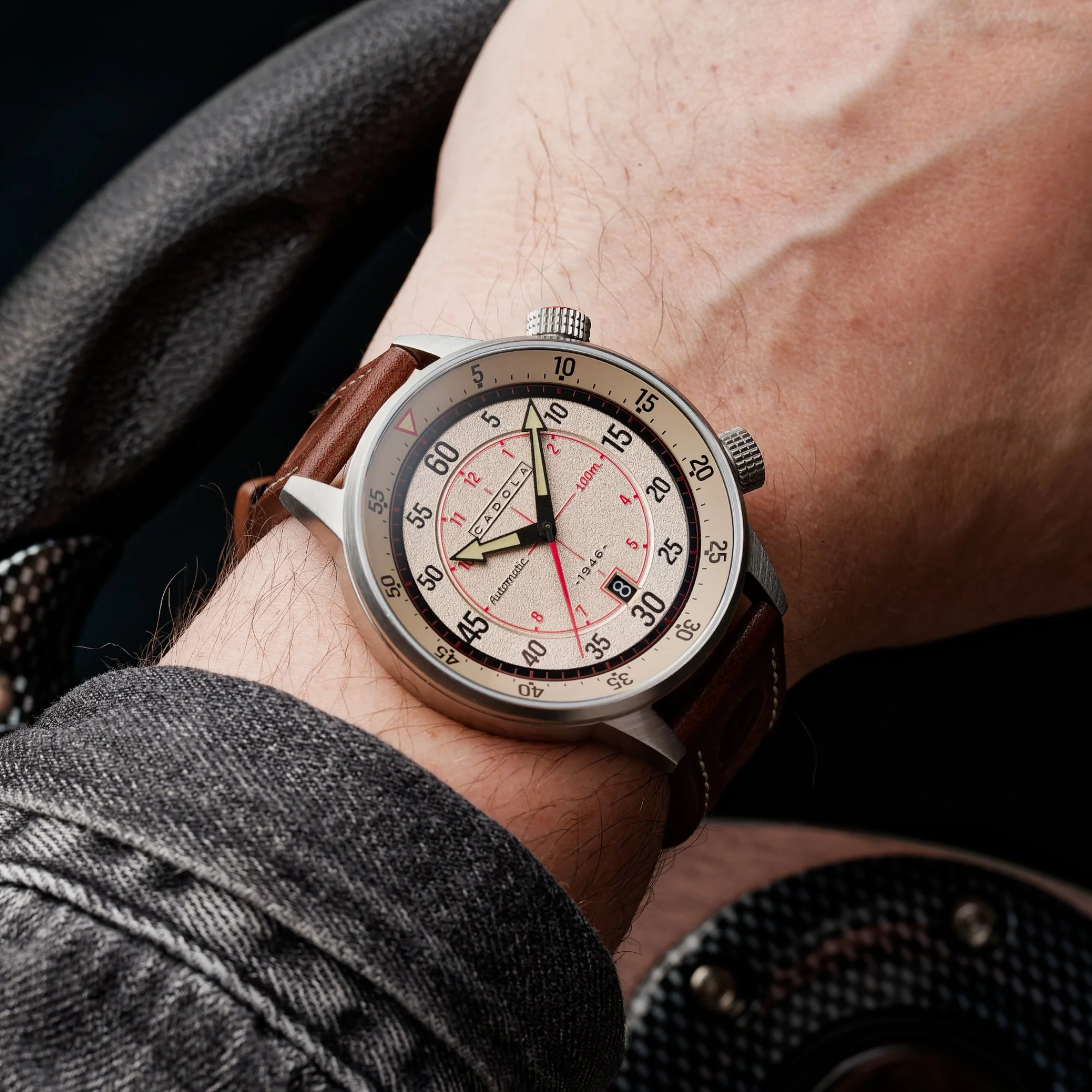 Rally Timer Automatic Khaki / Leather | Khaki Dial - Image 2