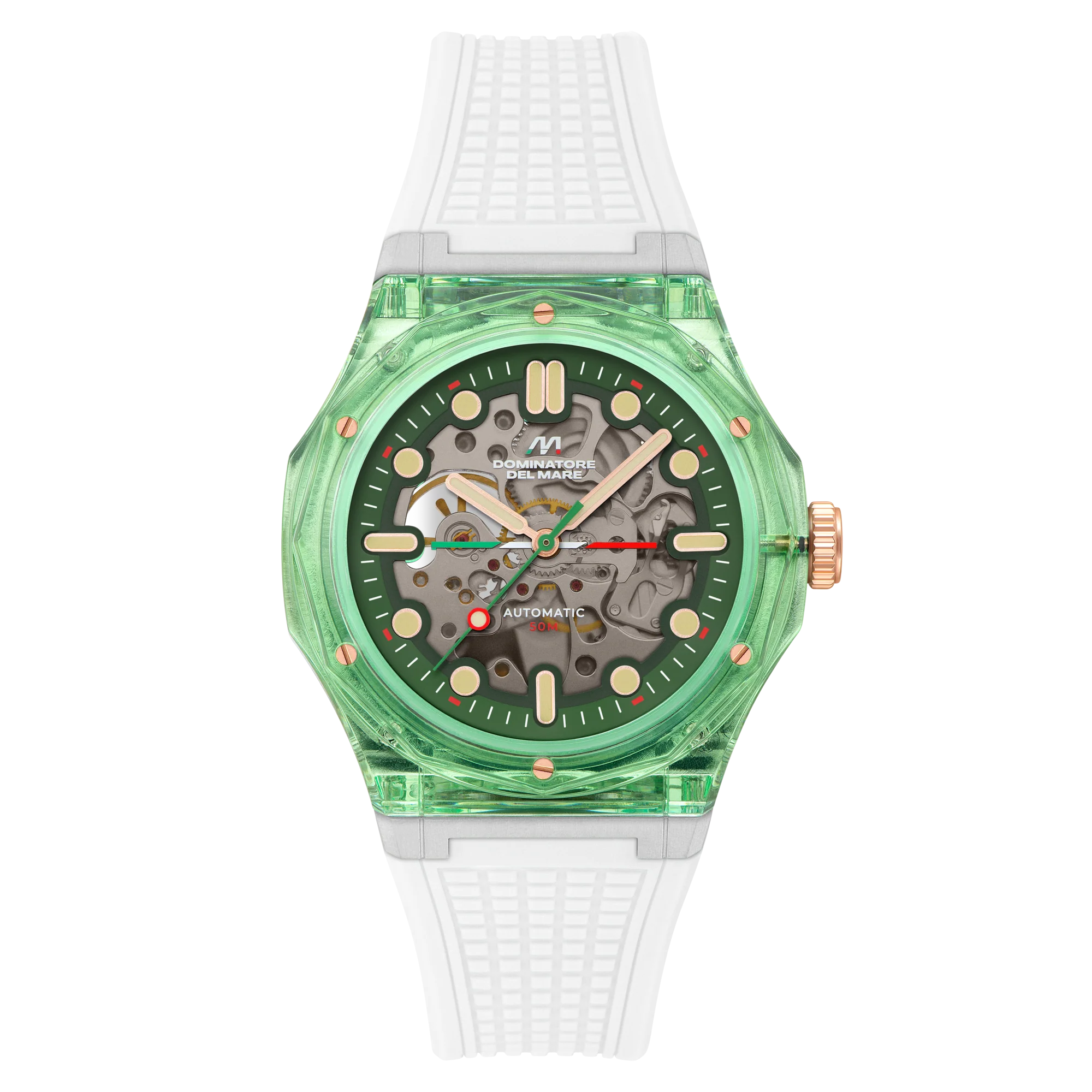 Ravello Automatic Green & White/ Silicone | Green Dial