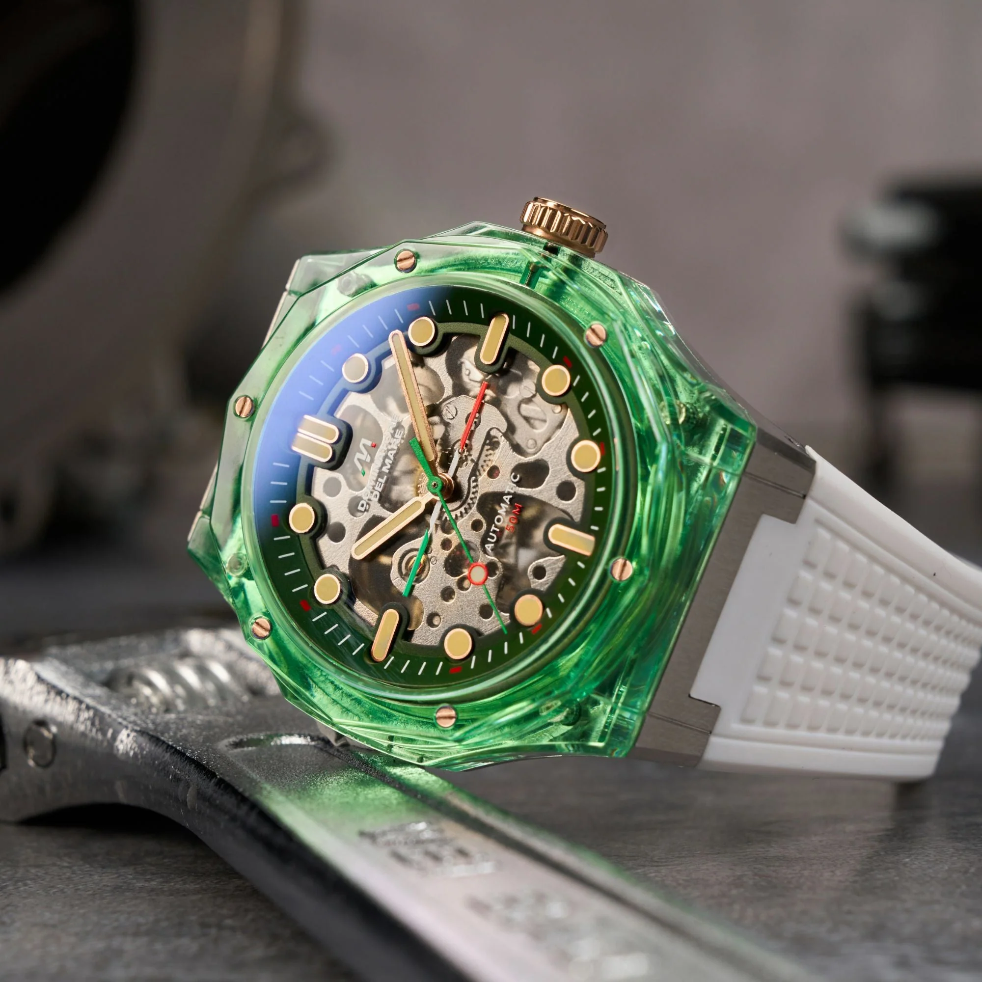 Ravello Automatic Green & White/ Silicone | Green Dial - Image 3