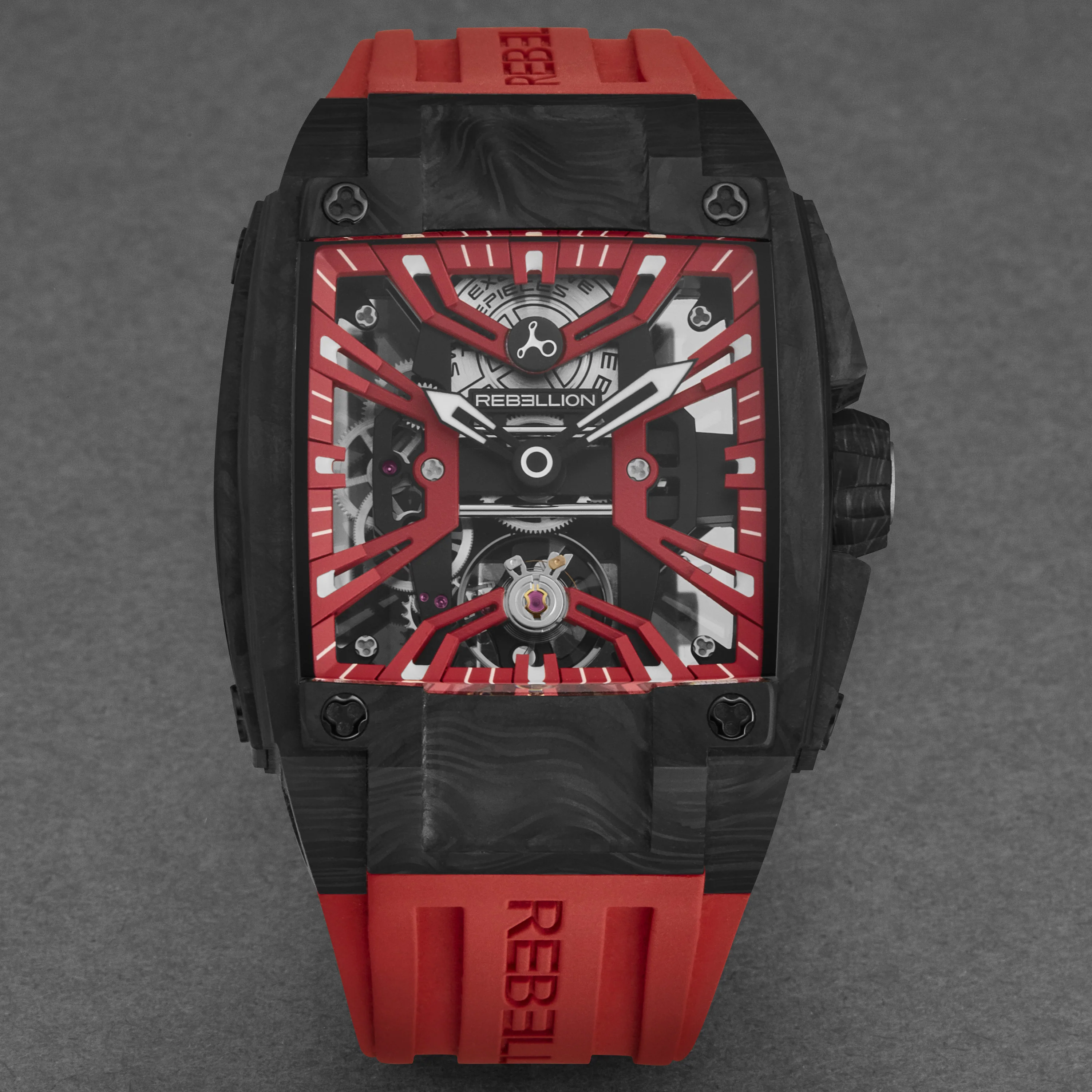 Re-Volt RBREV2H.CA.RD / Red Skeletonized | Red Skeletonized Dial - Image 3