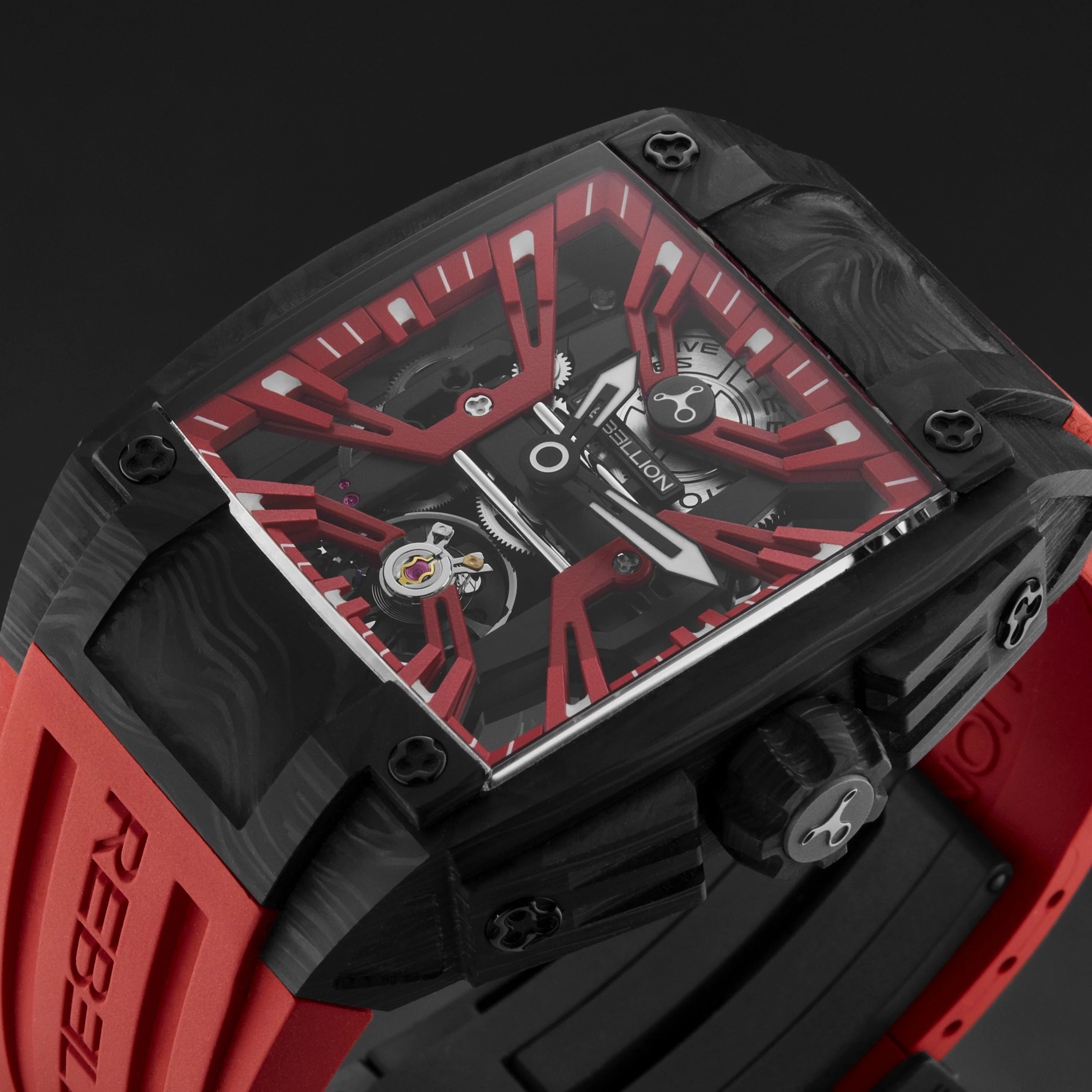 Re-Volt RBREV2H.CA.RD / Red Skeletonized | Red Skeletonized Dial - Image 4