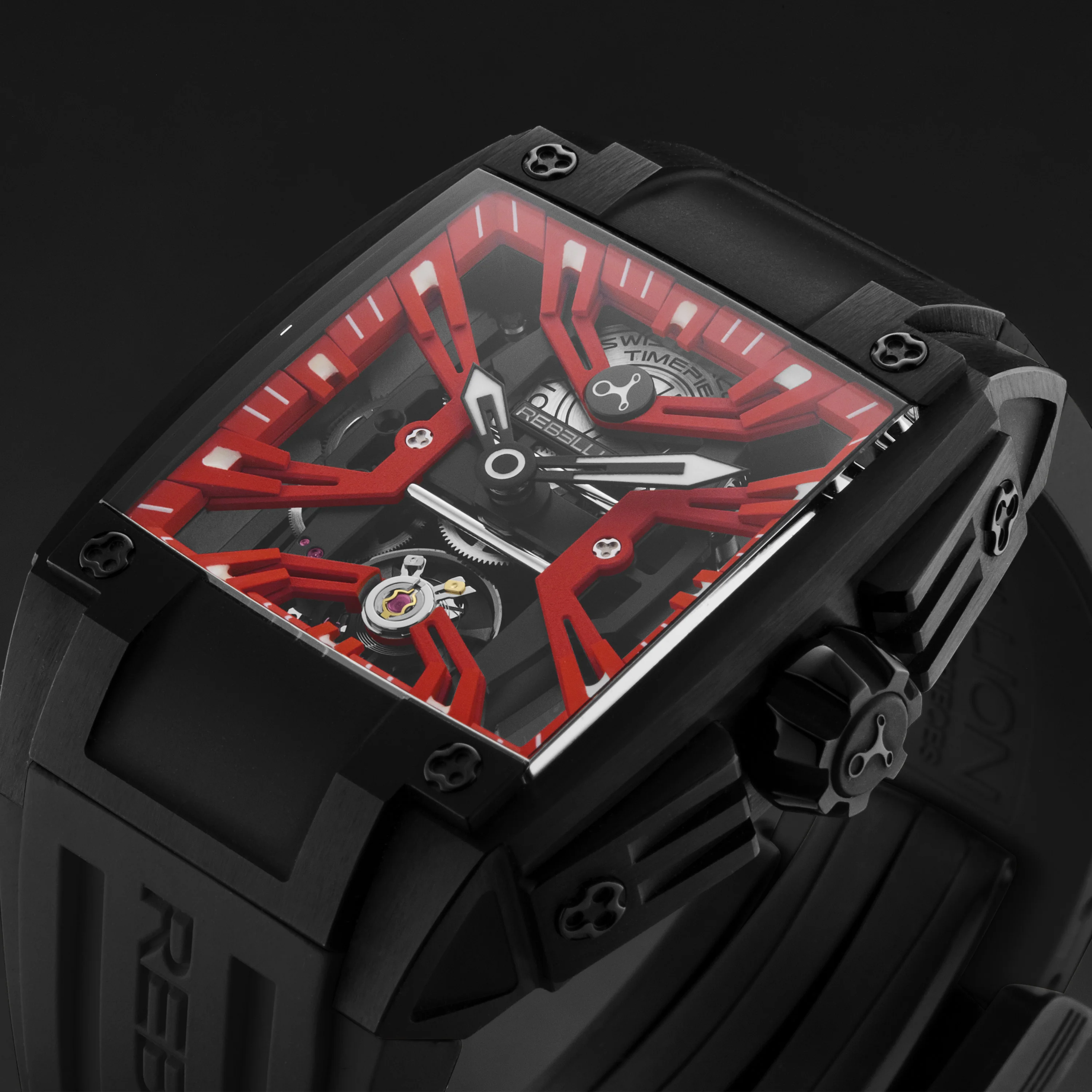 Re-Volt RBREV2H.TB.RD / Red Skeletonized | Red Skeletonized Dial - Image 4