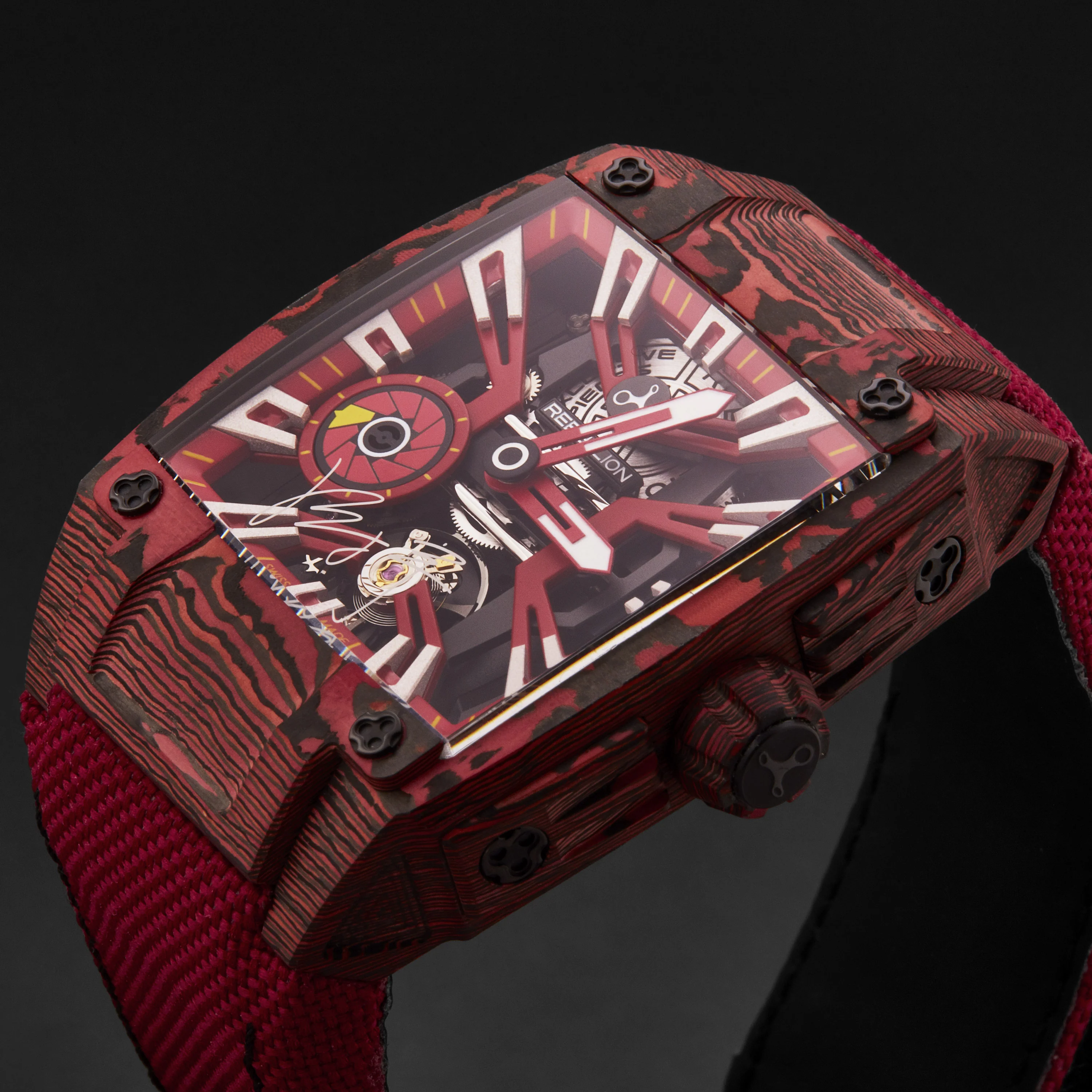 Re-Volt RBREV3H.CA.GZH / Red Skeletonized | Red Skeletonized Dial - Image 2