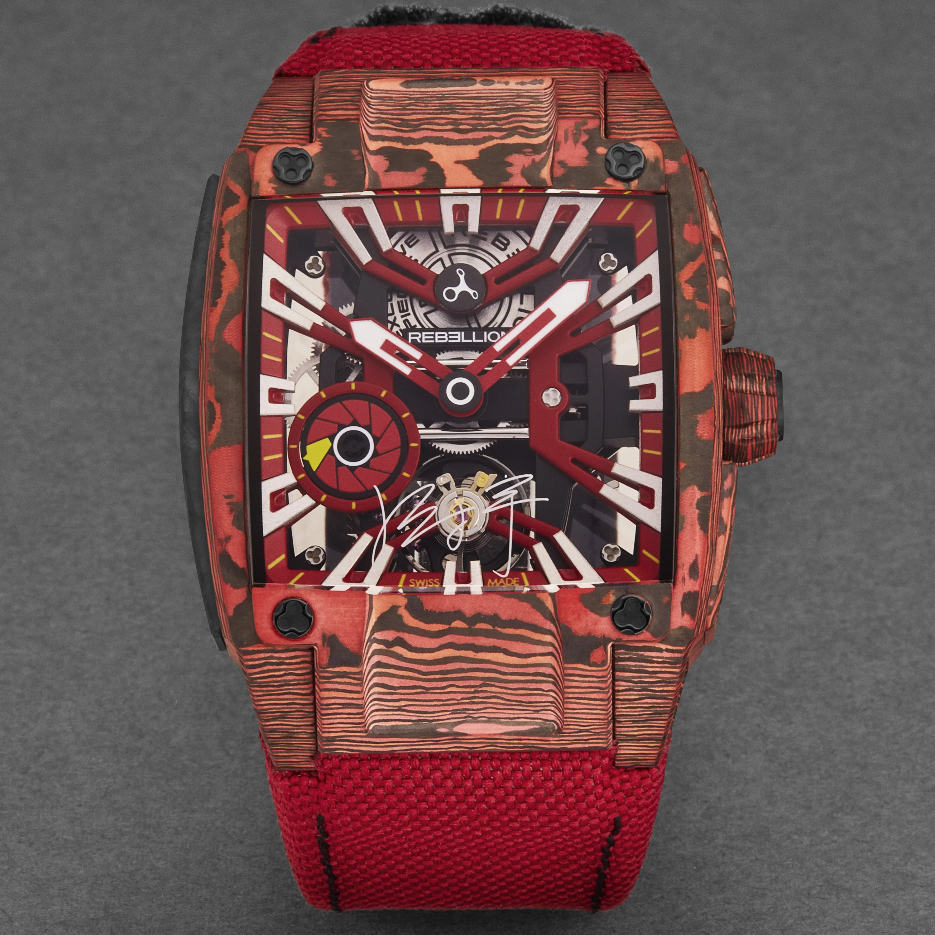 Re-Volt RBREV3H.CA.GZH / Red Skeletonized | Red Skeletonized Dial - Image 4