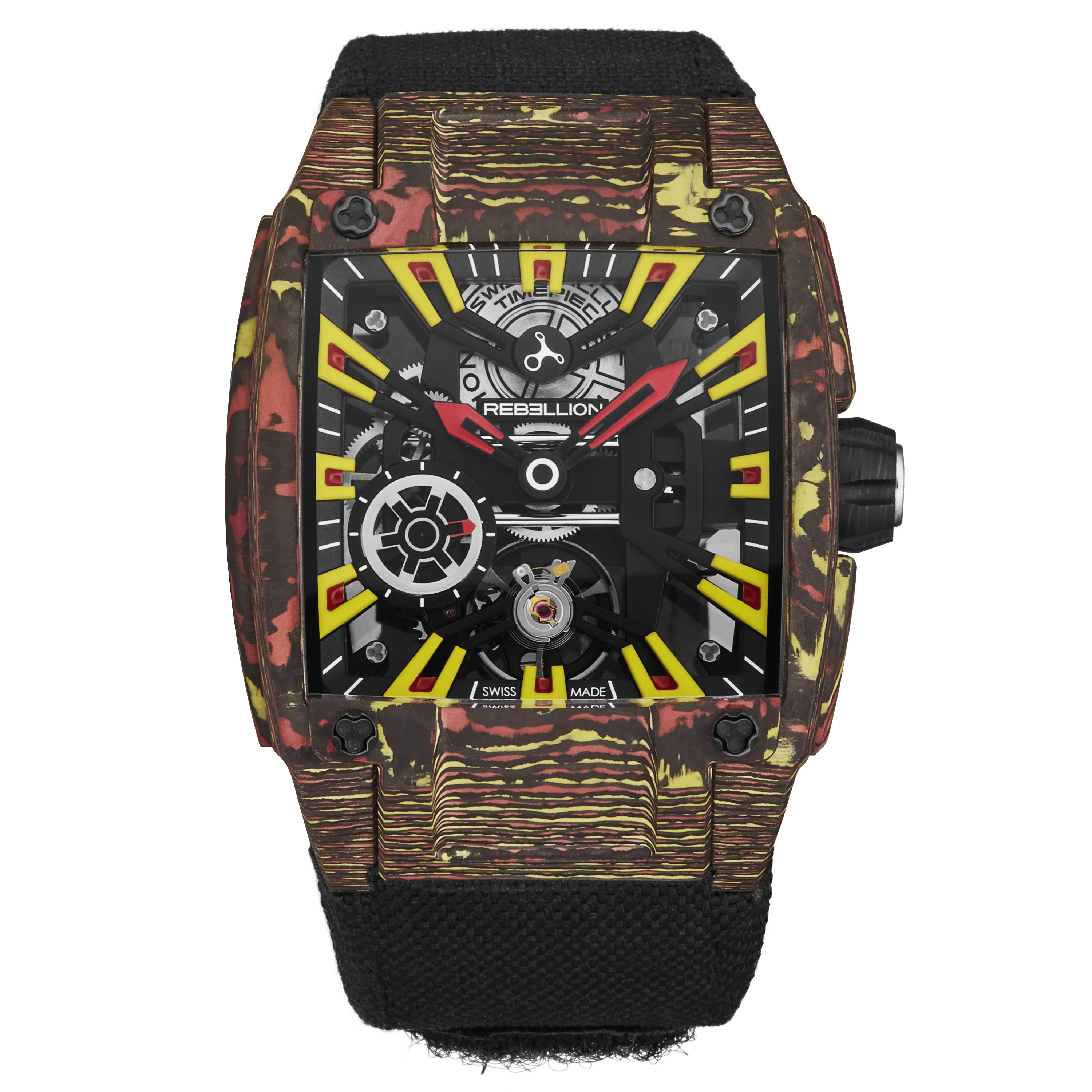 Re-Volt RBREV3H.CA.LBN / Black Yellow Skeletonized | Black Yellow Skeletonized Dial