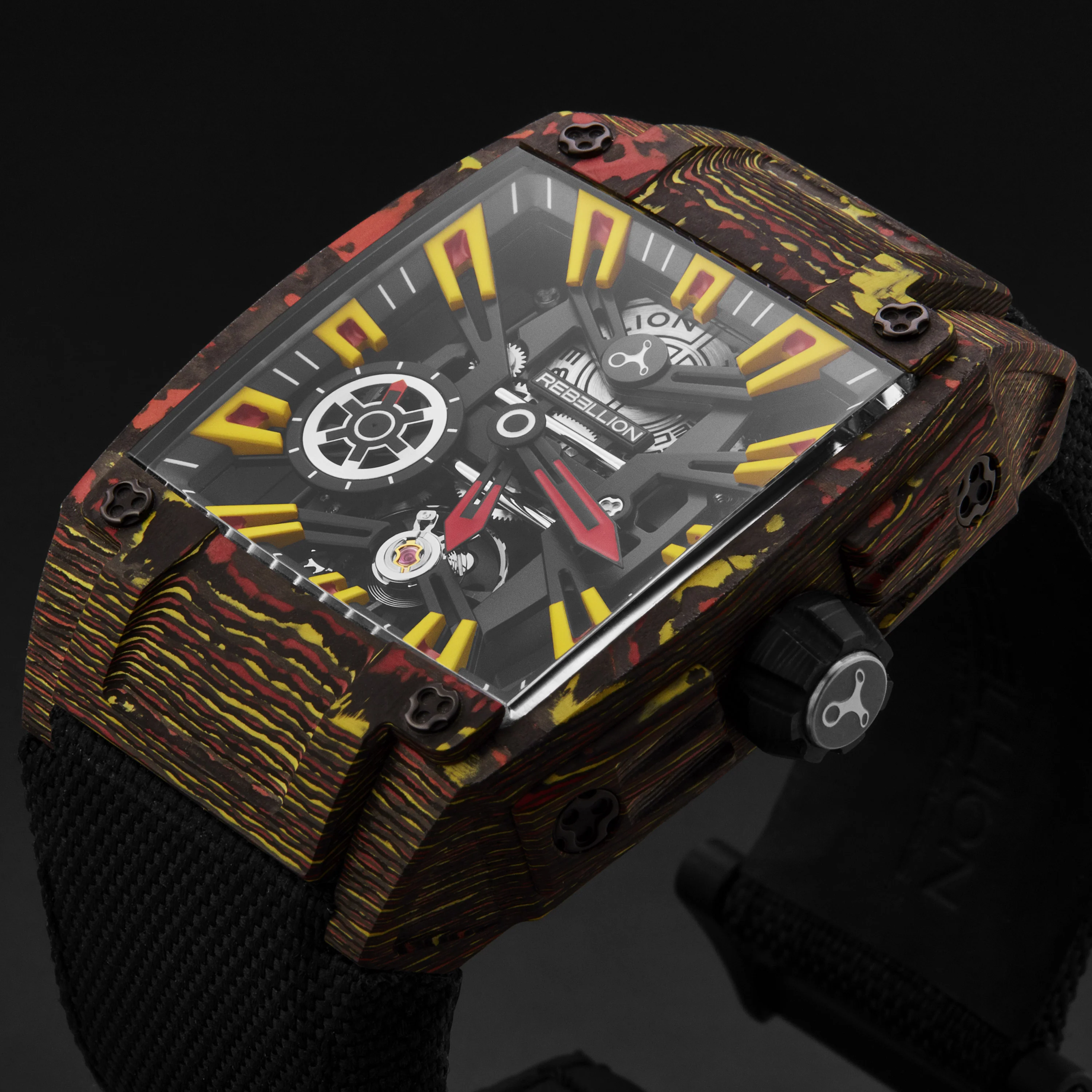 Re-Volt RBREV3H.CA.LBN / Black Yellow Skeletonized | Black Yellow Skeletonized Dial - Image 2